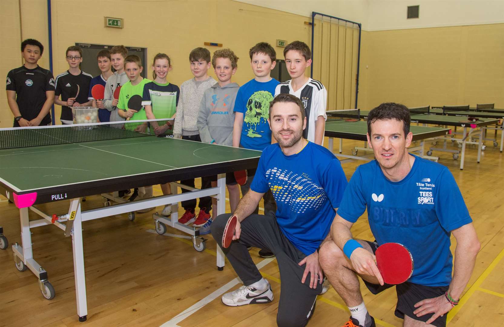 Moray Table Tennis Club led by Stephen Gertsen have special guest in Niall Cameron, who has just been selected to play for Scotland in the world championships for the 7th time...Picture: Becky Saunderson. Image No.043494.