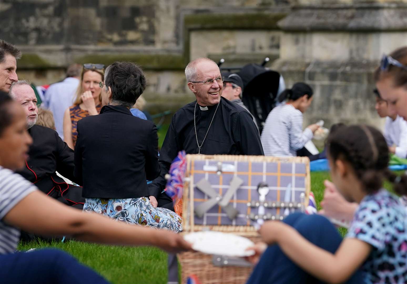 Archbishop of Canterbury Justin Welby attends the Coronation Big Lunch in the grounds of Canterbury Cathedral (Gareth Fuller/PA)
