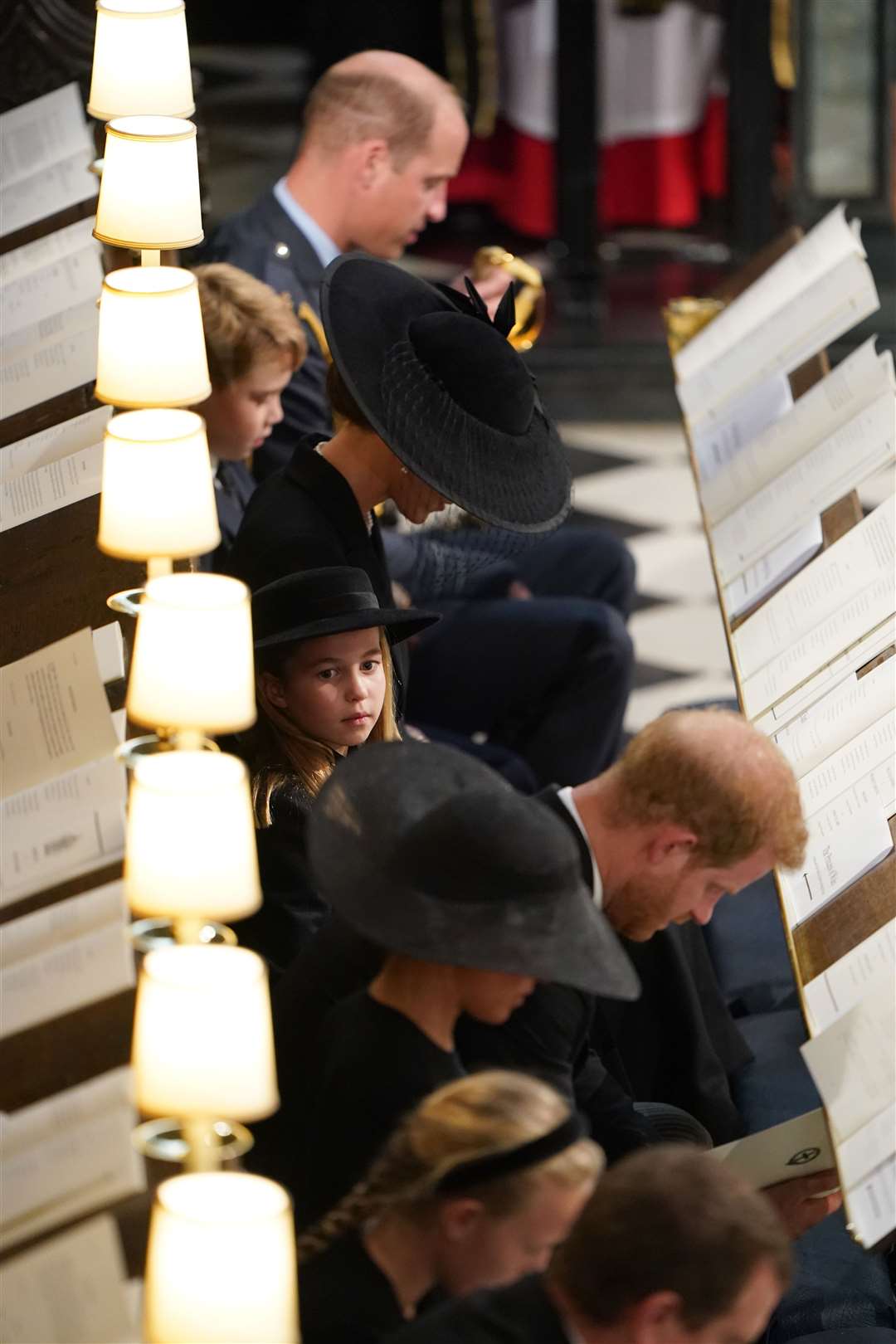 Harry sat next to Kate and her daughter (Joe Giddens/PA)