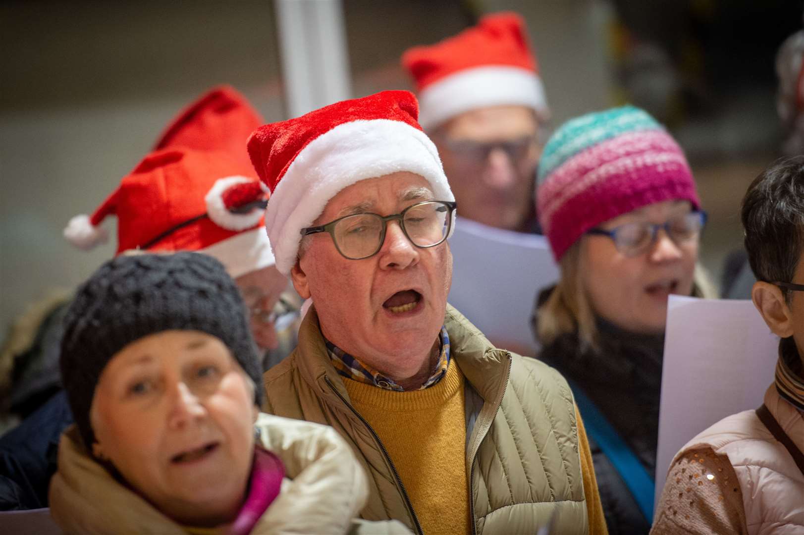 Singing at the Christmas market. Picture: Callum Mackay