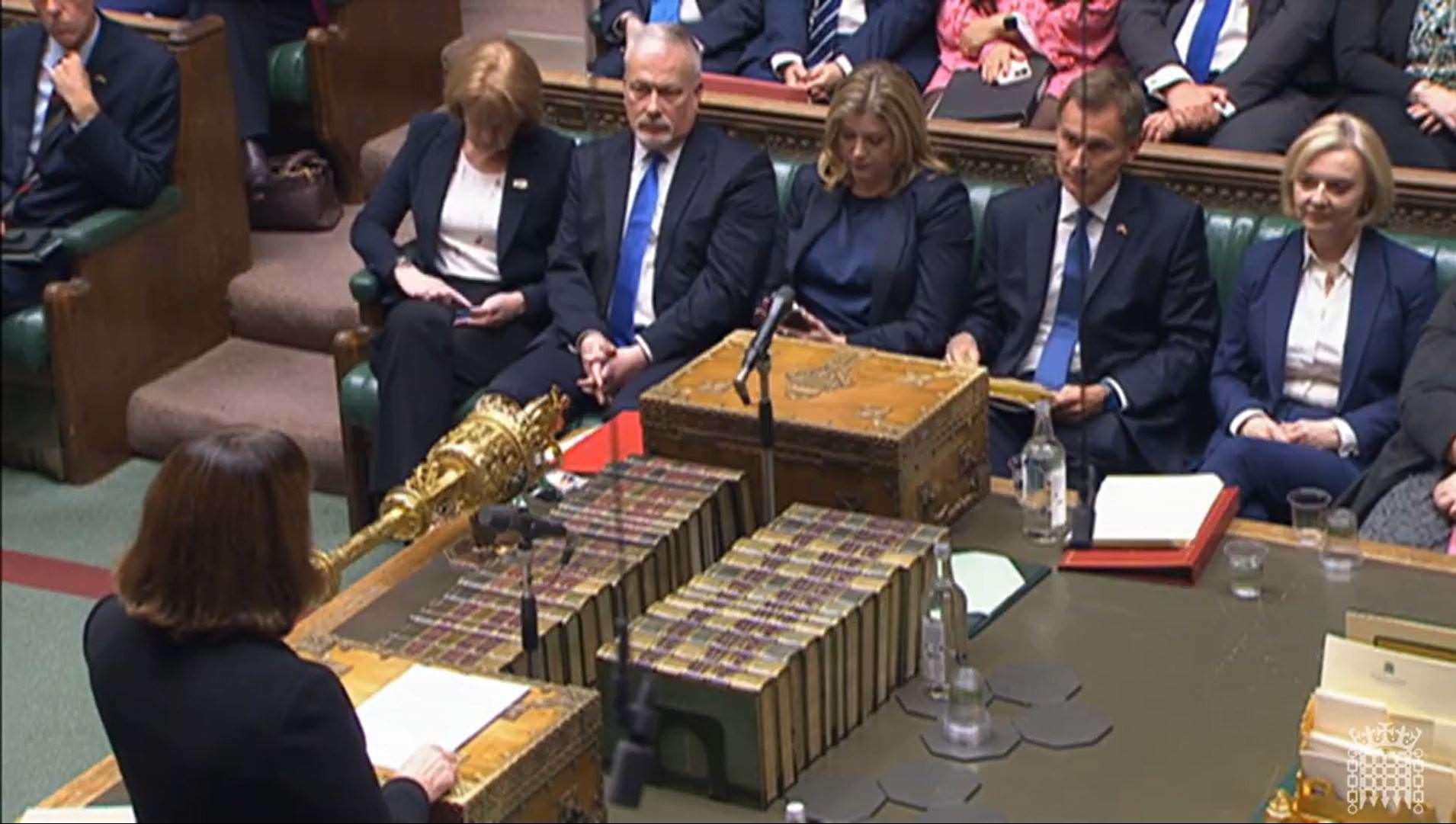 Screen grab of Rachel Reeves responding to Chancellor of the Exchequer Jeremy Hunt’s statement in the House of Commons, London (House of Commons/PA)