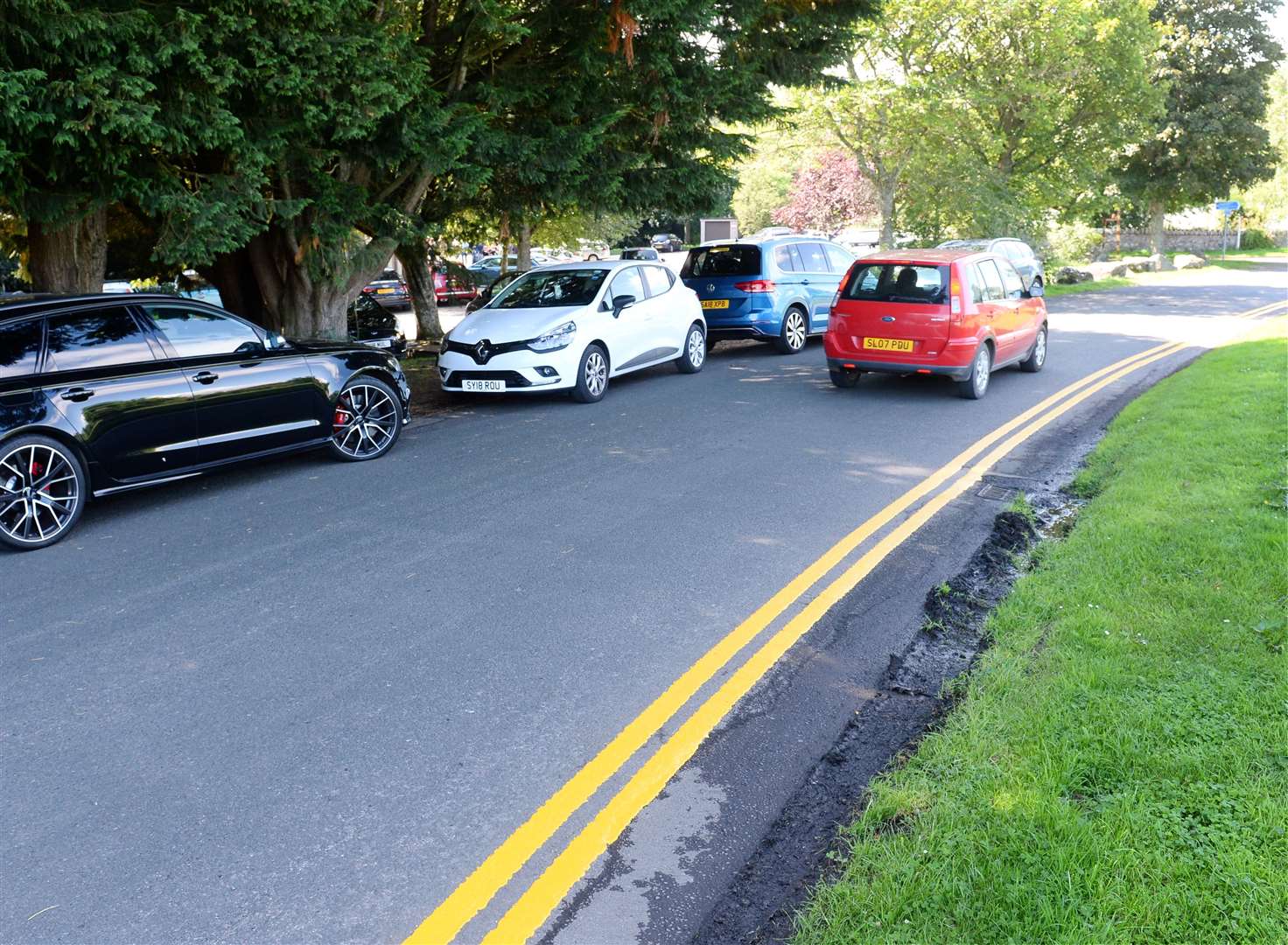 The appearance of yellow lines in the Bught Park area of Inverness has prompted concerns among some park users and businesses. Picture: Gary Anthony.