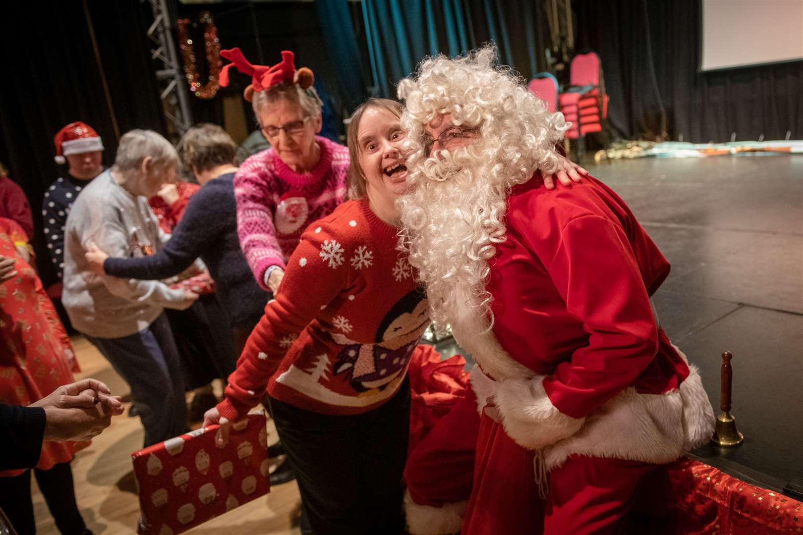 Rainbow Singers Christmas Party, Merkinch Community Centre. Meeting Santa. Picture: Callum Mackay..