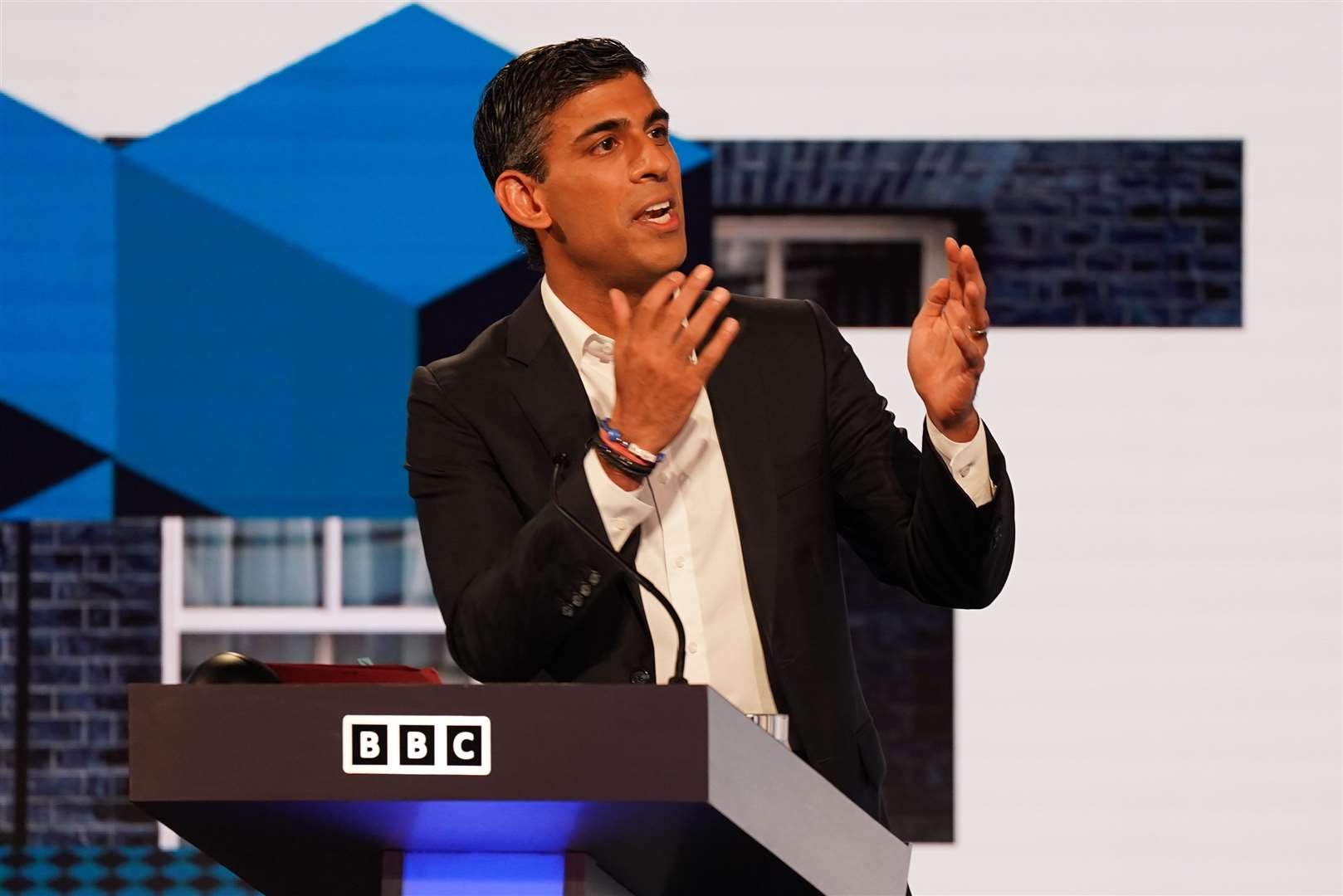 Rishi Sunak during the BBC Tory leadership debate (Jacob King/PA)