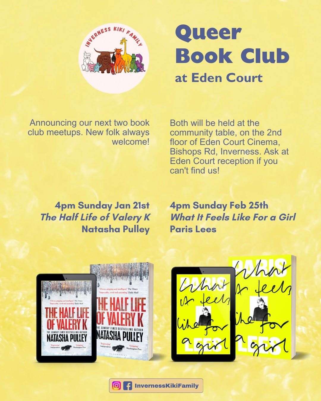 The Jan/Feb 24 poster for the Queer Book Club.