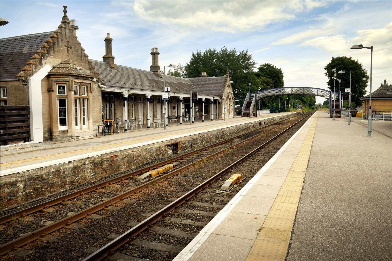 Nairn Railway Station with the existing bridge at the end of the platform. Picture: James Mackenzie.