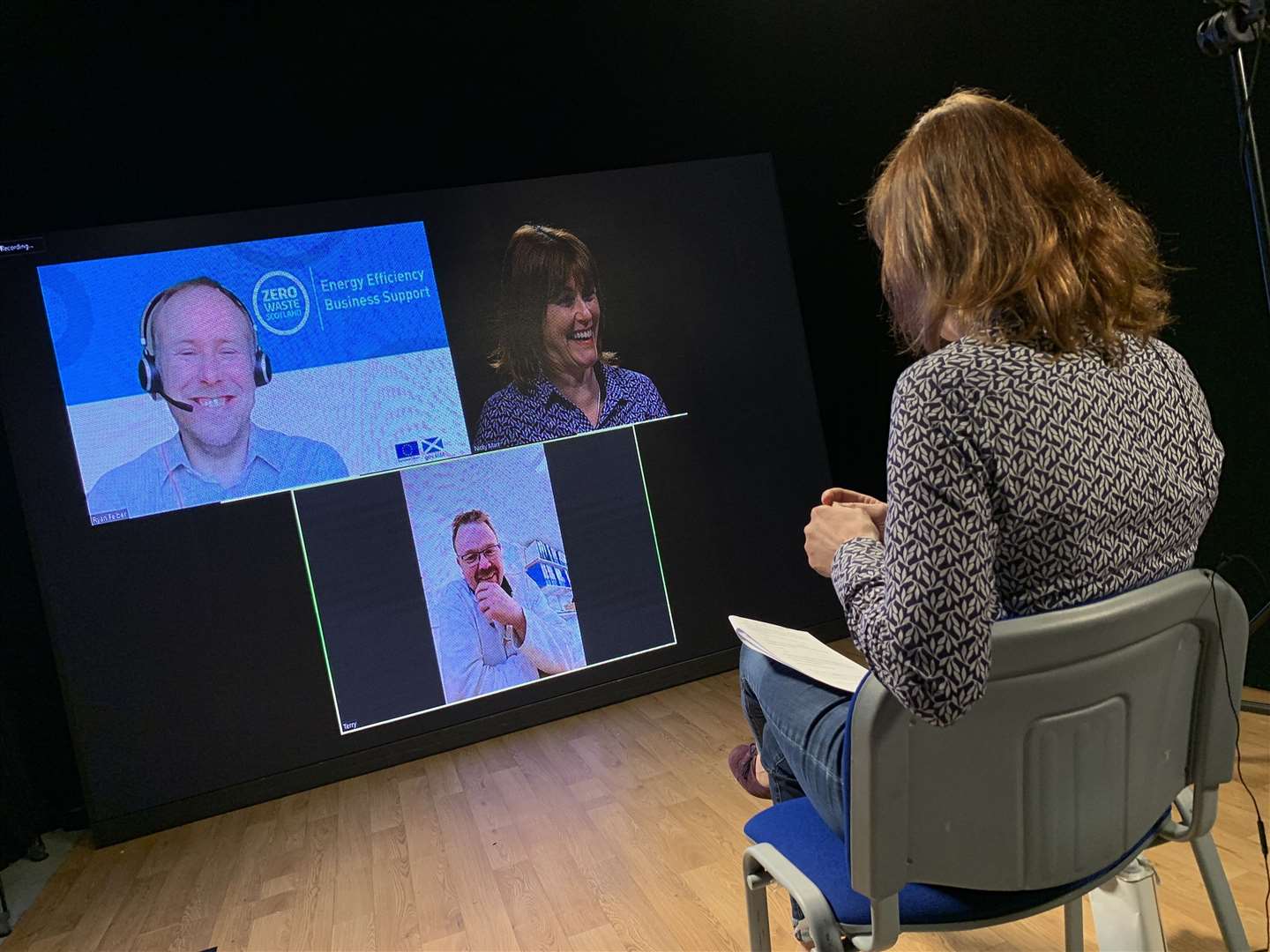 Nicky Marr in the studio interviews Terry Stebbings and Ryan Felber as part of virtual SHREC conference 2020.
