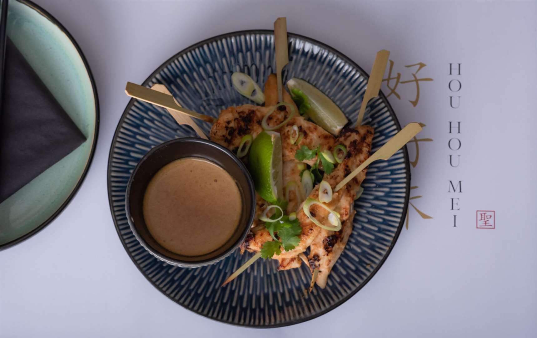 Chicken Satay Skewers with Peanut Dip. Pictures by: Richard Miller @ Highland-Photography.