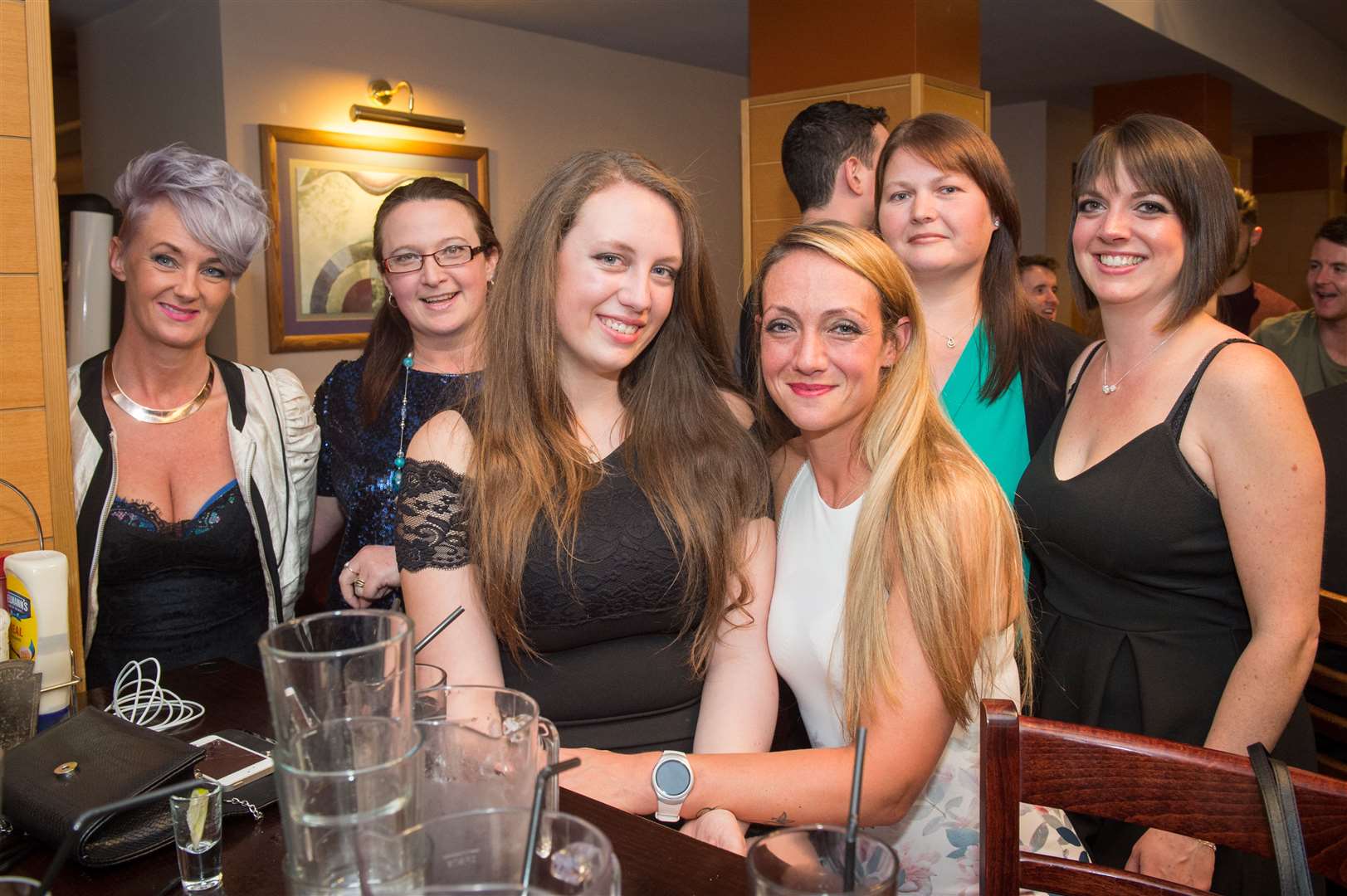 Chloe McKirdy (third left) celebrates her 18th birthday in the Kings Highway. Picture: Callum Mackay.