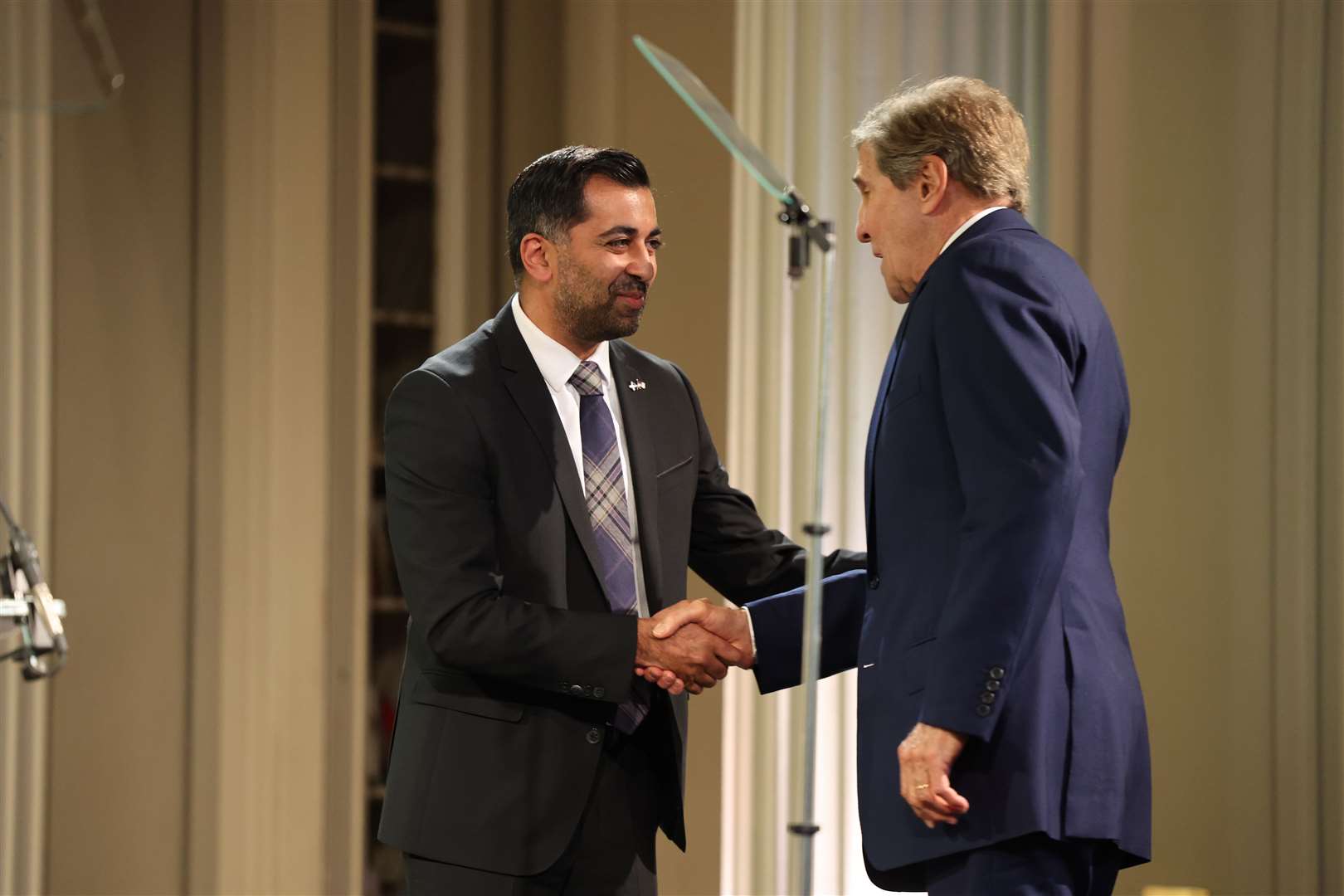 First Minister Humza Yousaf with US special presidential envoy for Climate John Kerry (Robert Perry/PA)