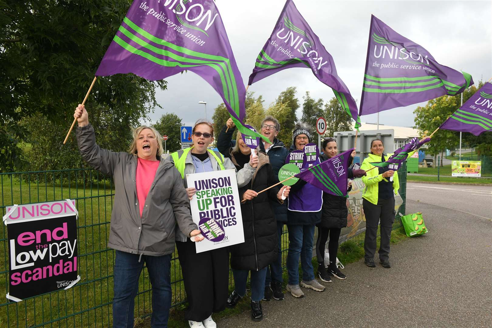 Unison members and Inshes Primary staff during earlier strike action. Picture: James Mackenzie.