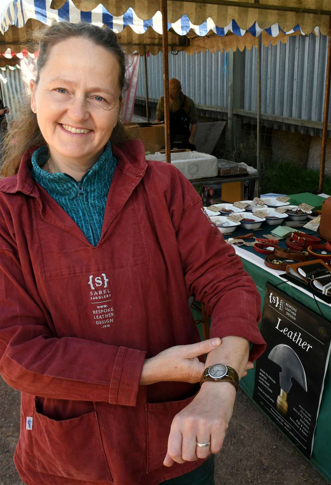 Mia Sabel who makes leather straps from Fodderty. Picture: James Mackenzie.