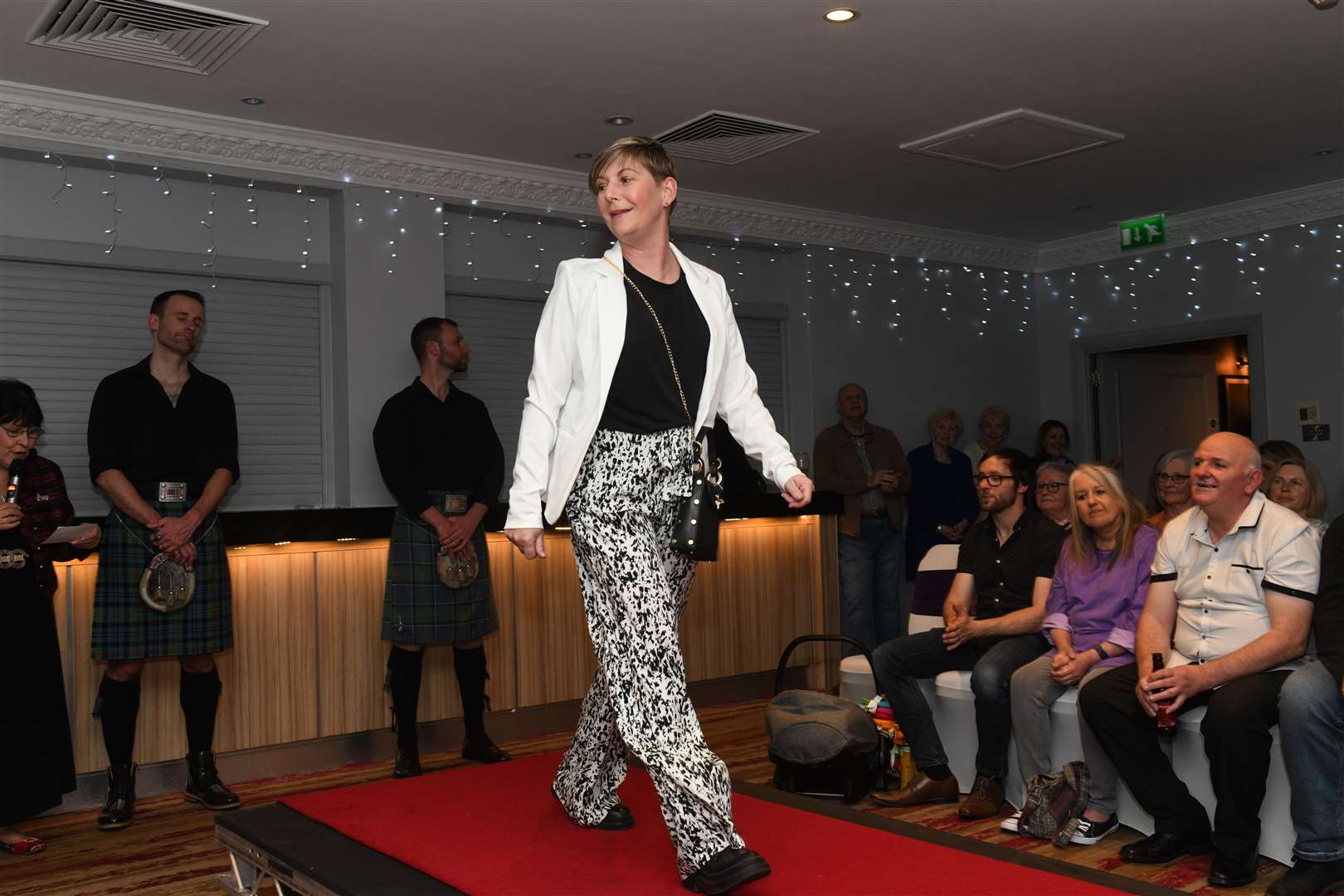 Audrey MacCulloch takes to the catwalk. Picture: Alexander Williamson.