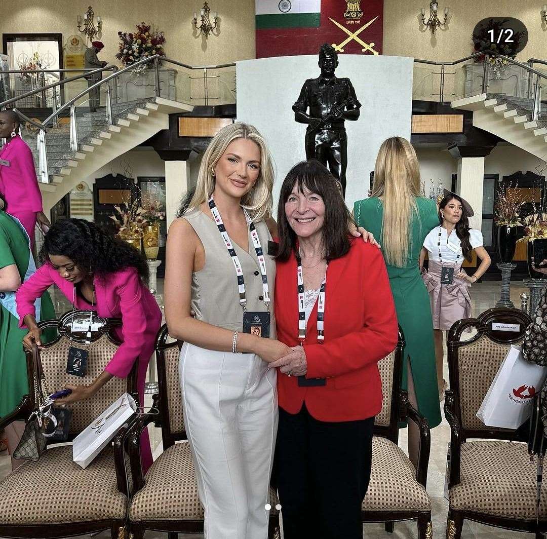 Miss Scotland with the CEO of Miss World, Julia Morley. Picture: Official Miss Scotland.