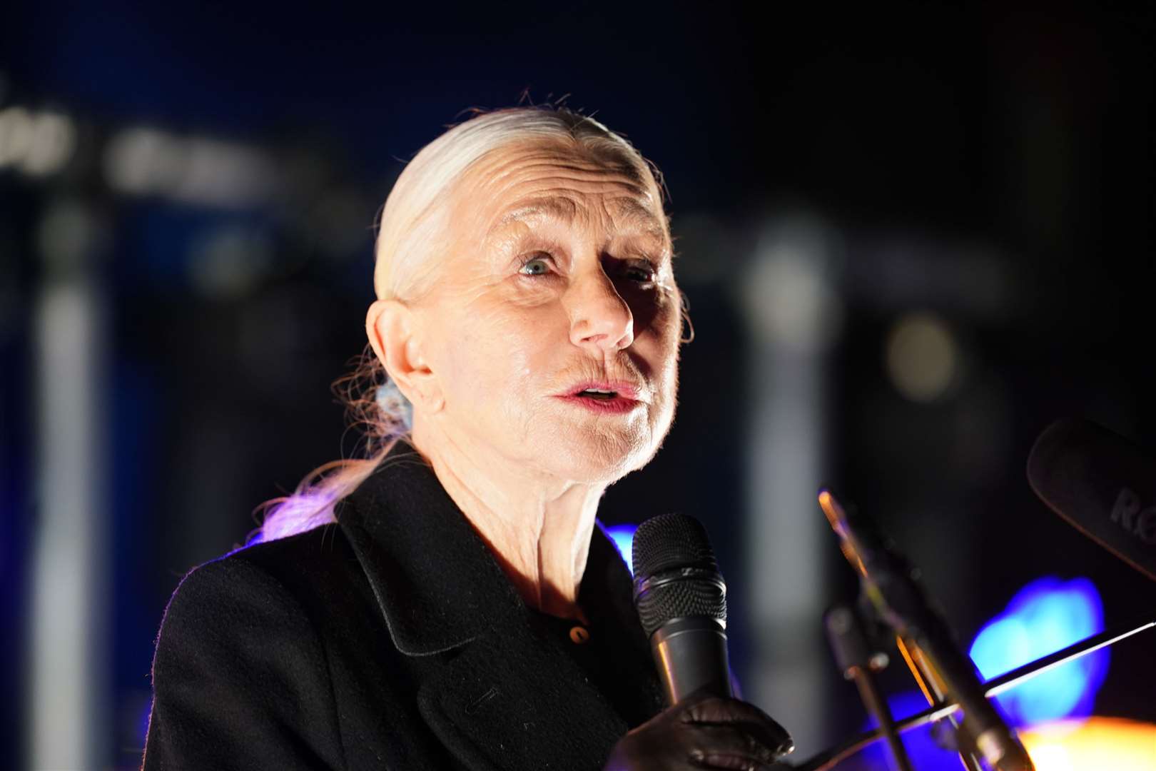 Dame Helen Mirren recites a poem at the vigil (James Manning/PA)