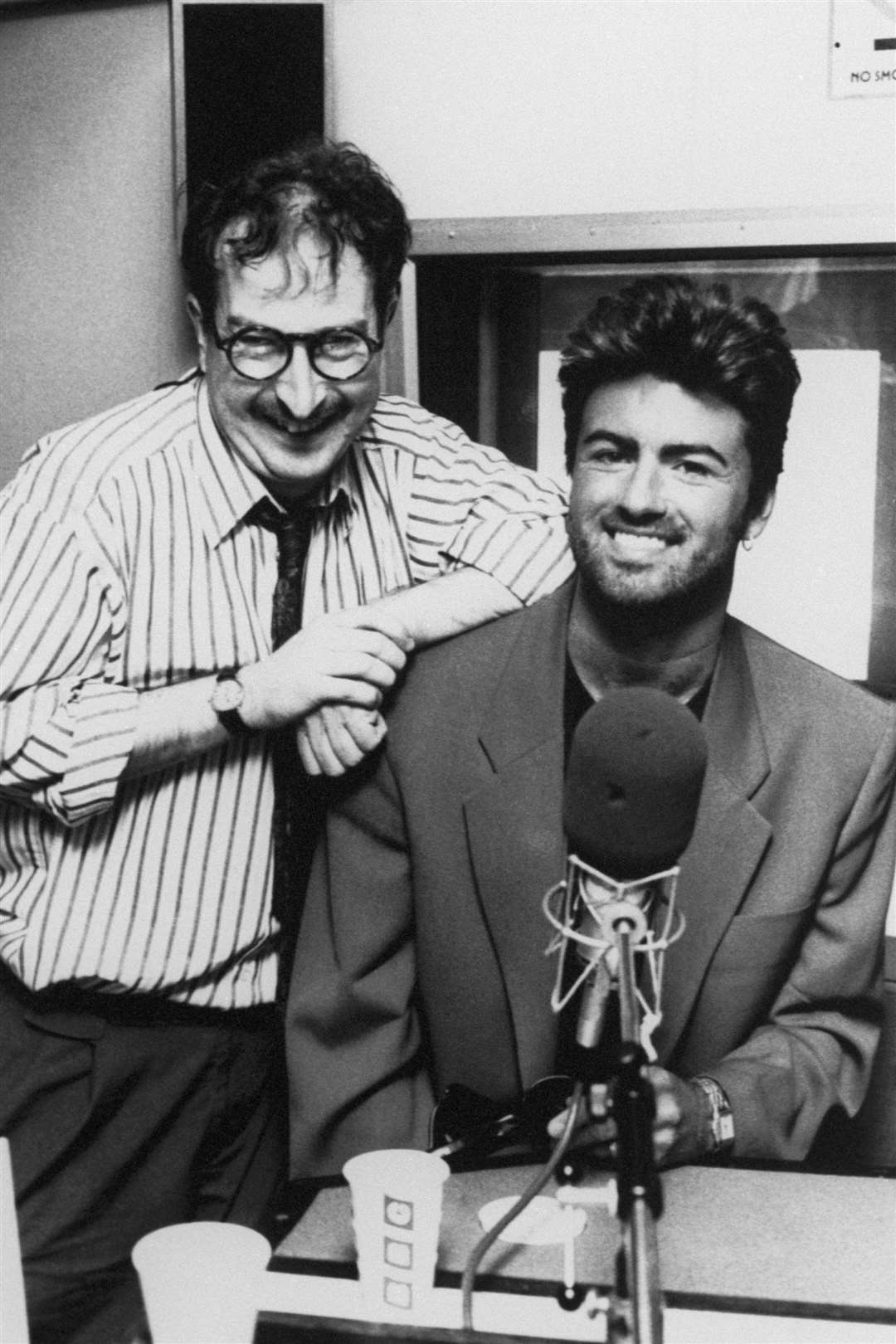 George Michael with BBC Radio DJ Steve Wright (PA)