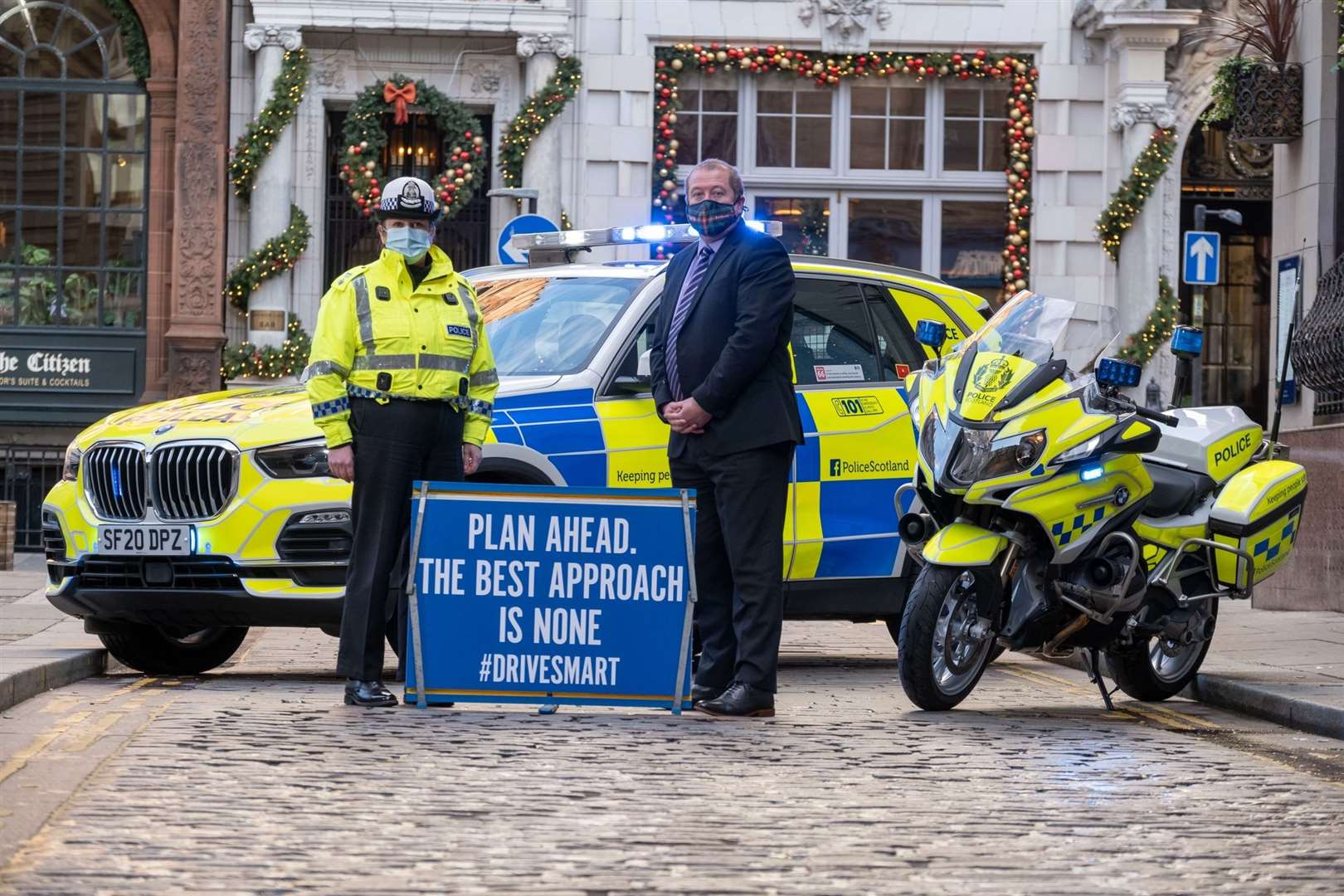Minister for Transport Graeme Dey and Chief Superintendent Louise Blakelock, Police Scotland's head of road policing, launch the festive drink and drug-drive campaign.