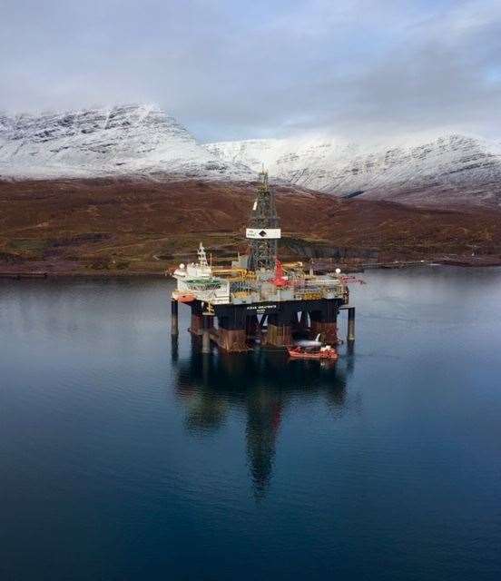 Improvements made to the dry dock at Kishorn Port started to pay off when the Ocean Great White rig arrived earlier this year. Picture: HeliPeP