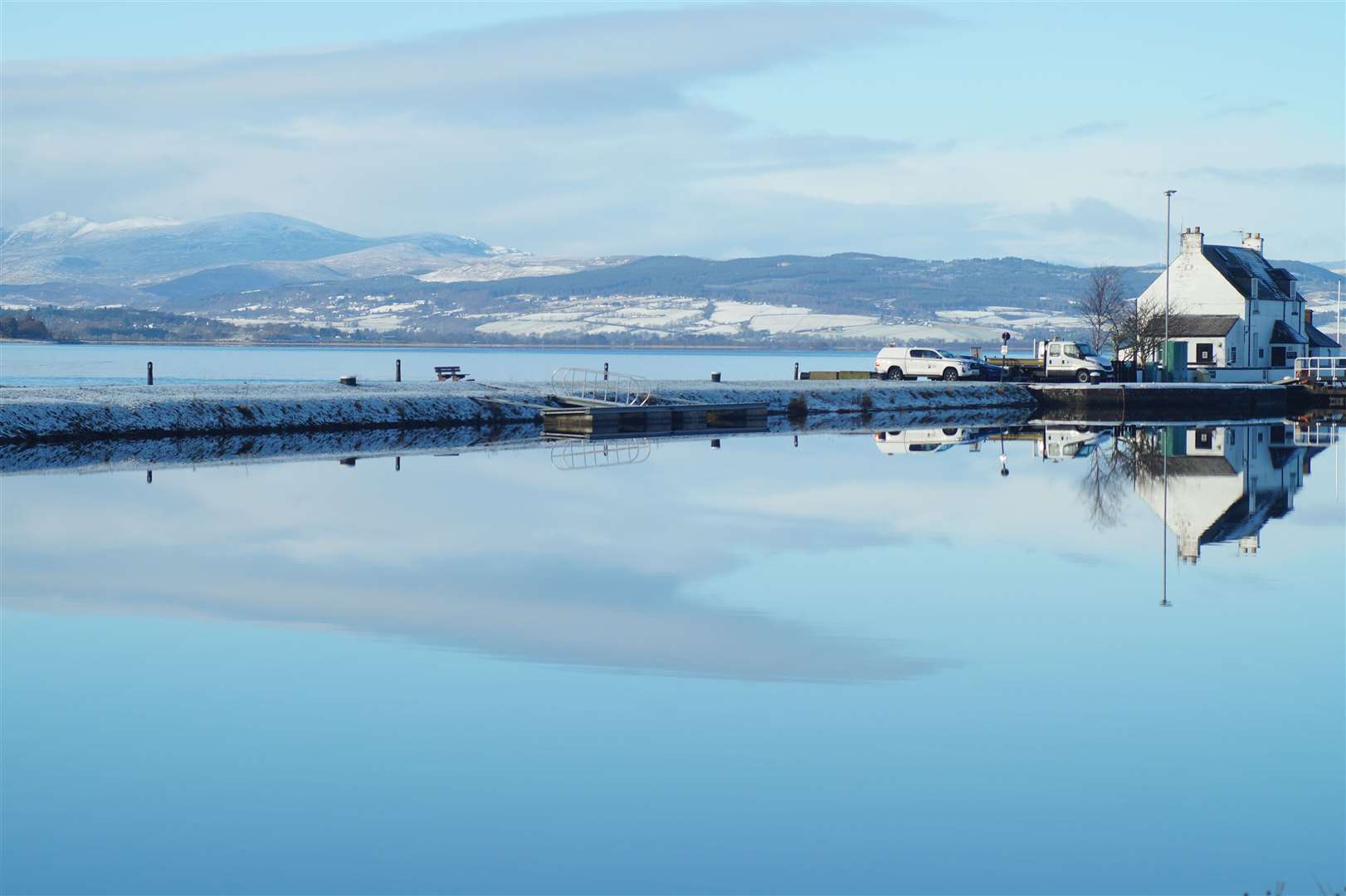 A wintry Muirtown Basin – and beyond. Picture: Adam Palmer
