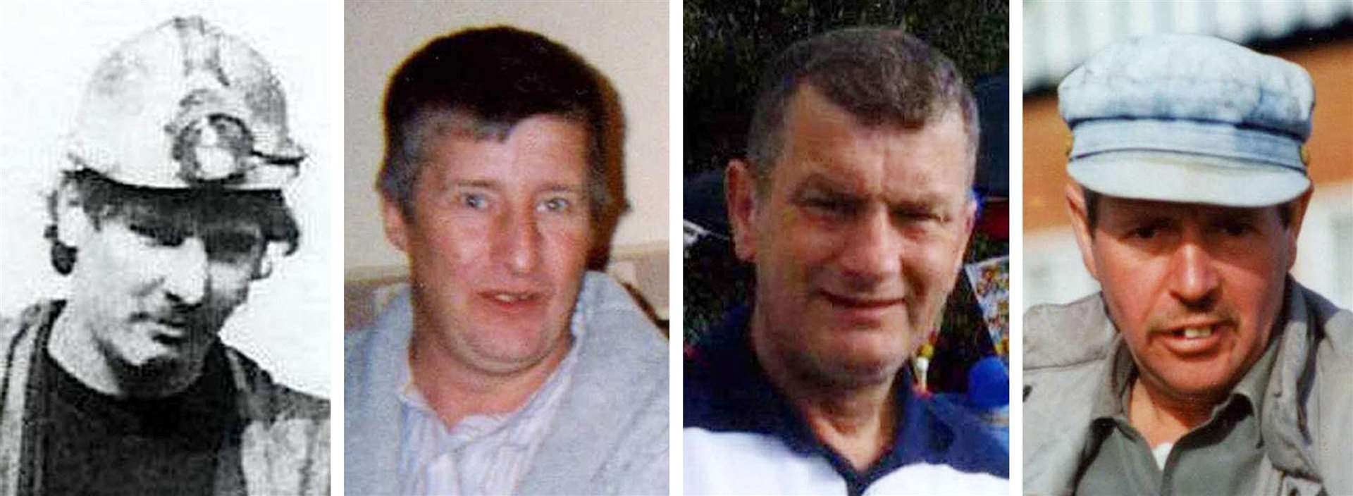 From left Garry Jenkins, 39, Phillip Hill, 45, David Powell, 50, and Charles Breslin, 62, died following an accident at Gleision drift mine, near Pontardawe, South Wales, when a shaft flooded in 2011 (South Wales Police/PA)