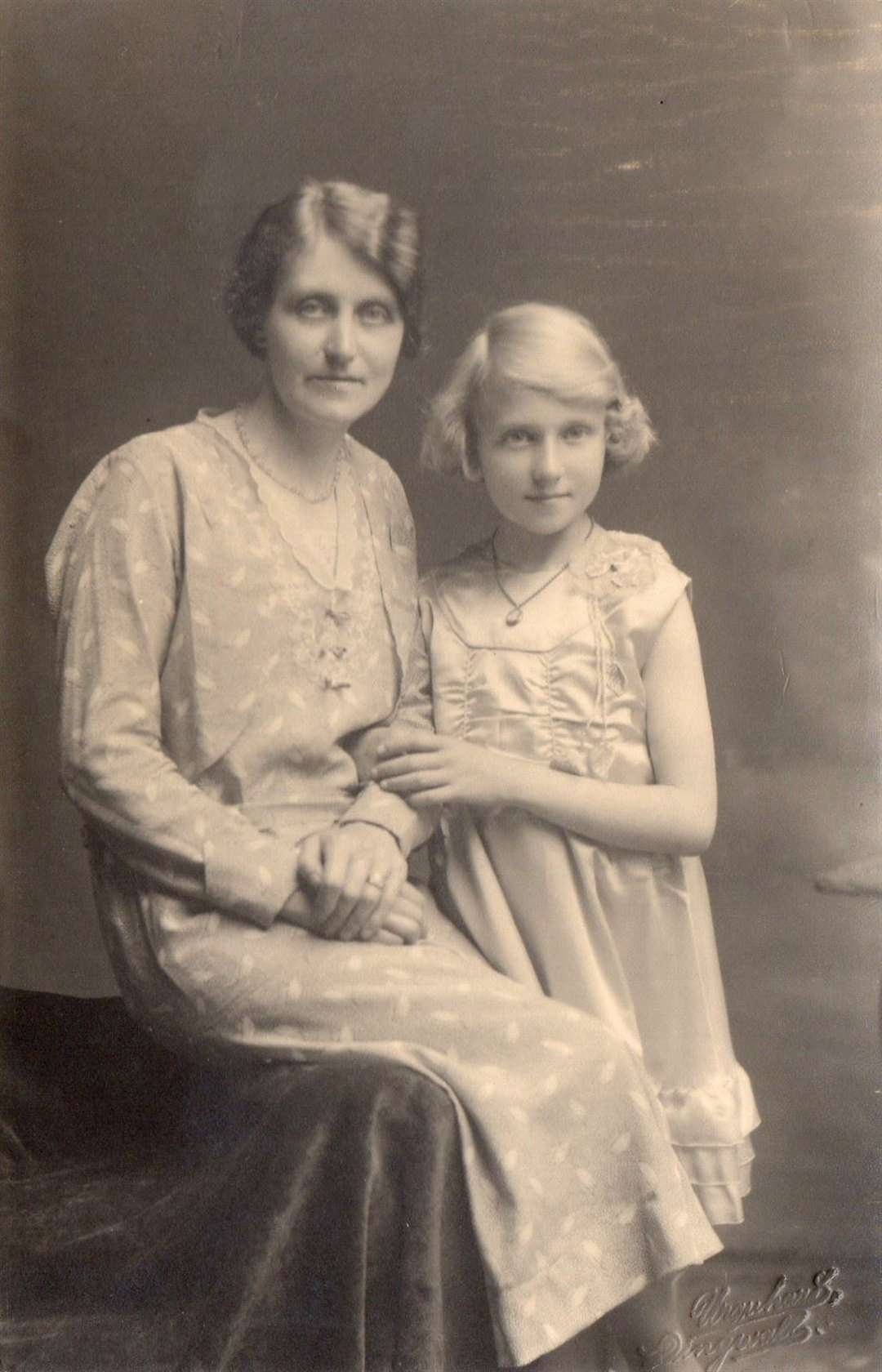 Rebecca Parker as a child with her mother, Isabella MacLennan, an accomplished pianist from Skye.