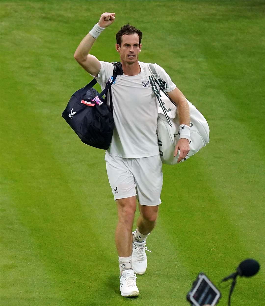 Sir Andy Murray acknowledges the crowd after his match against Stefanos Tsitsipas was suspended (John Walton/PA)