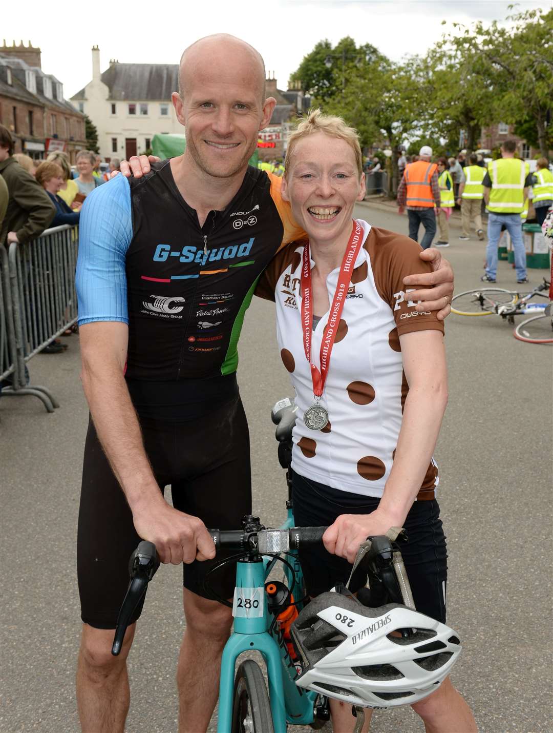 Winners of the Highland Cross 2019..First mens and ladies..Peter Fenwick and Jill Stephen. ..Picture: Gary Anthony. Image No.044233.