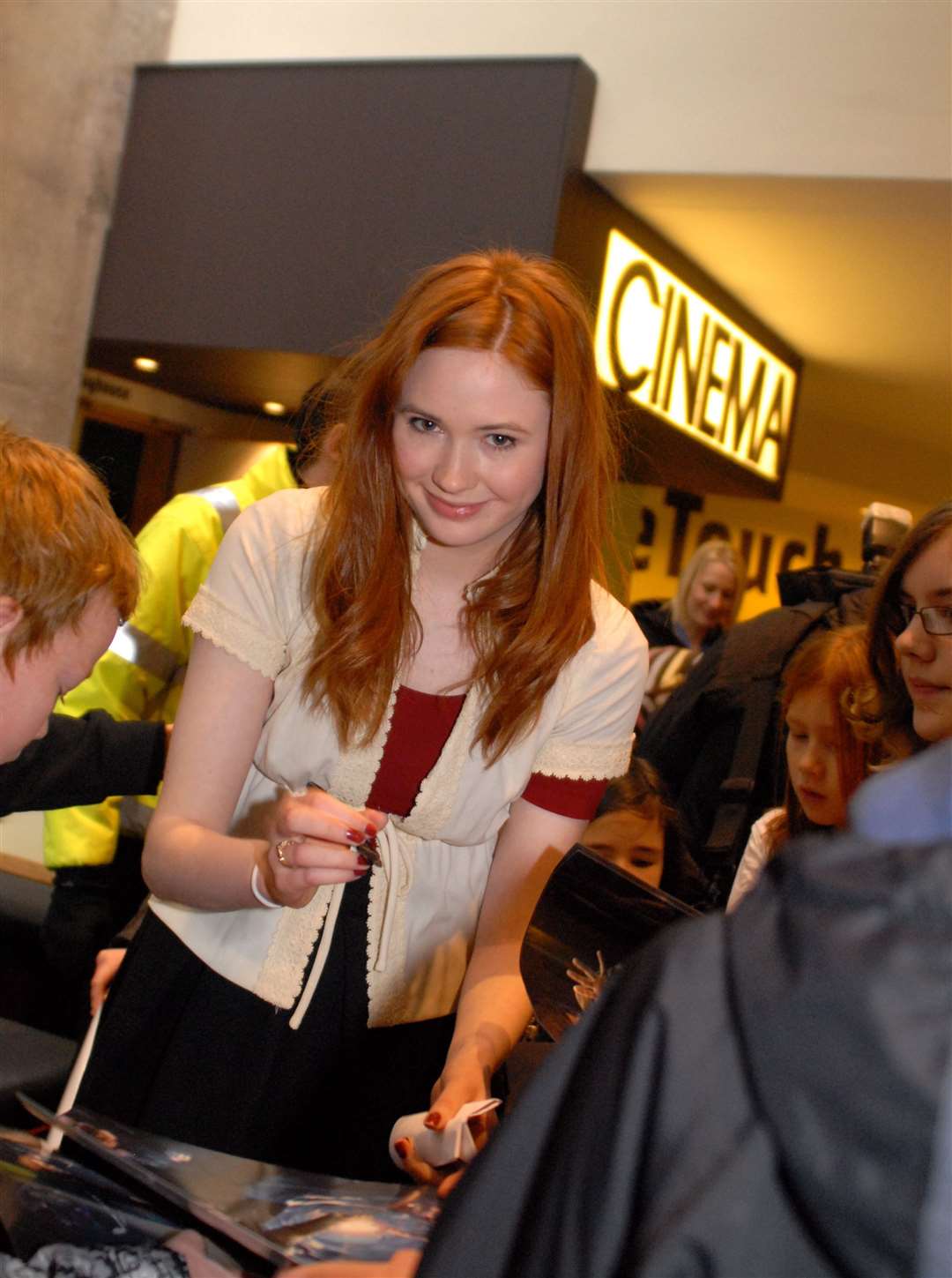 Karen Gillan – who had been taught by Amanda Luscombe-Smith – returning to Eden Court for the screening of the first episode of Doctor Who with her big role as Amy Pond. Picture: HNM
