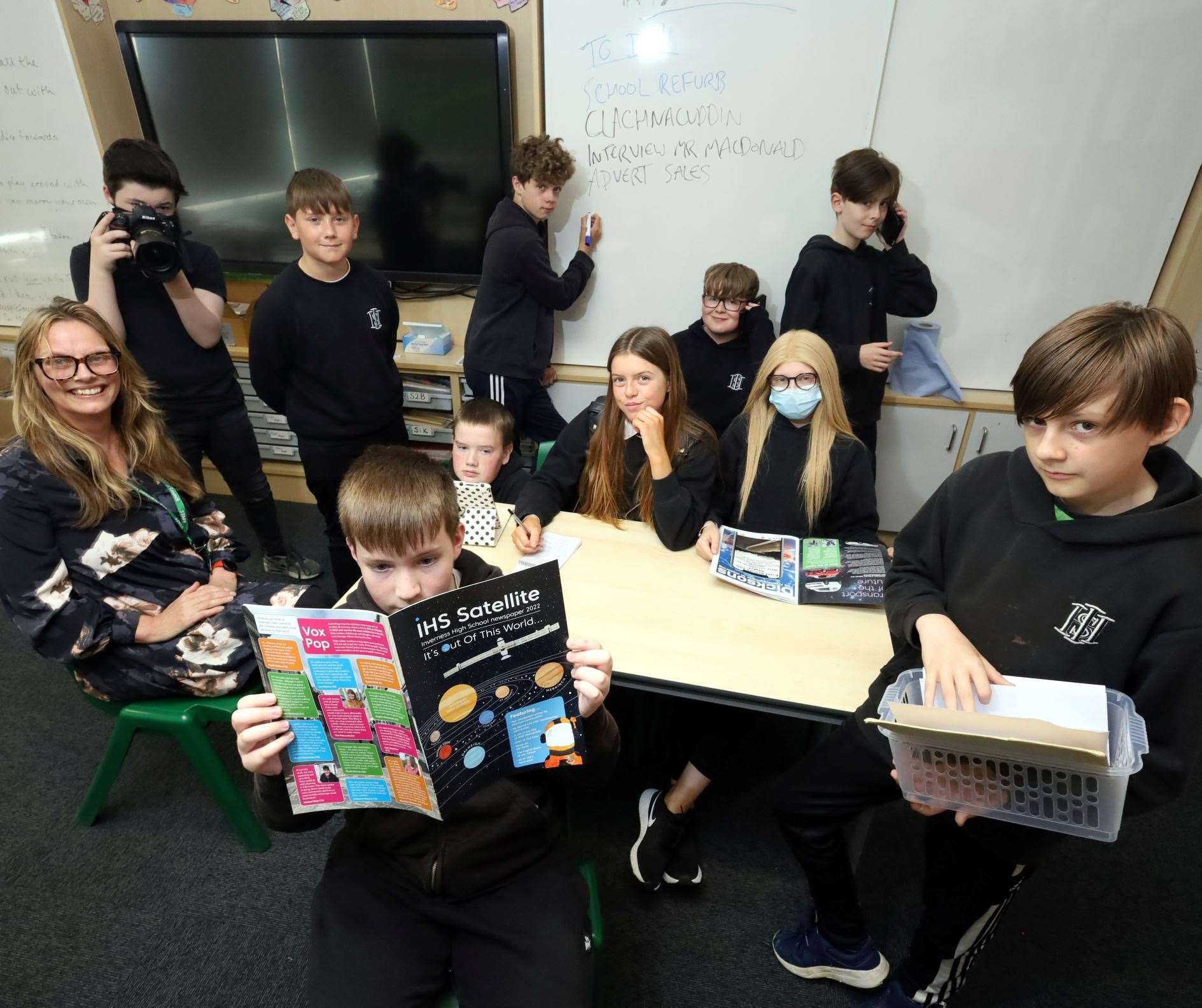 The pupils who made the newspaper. Picture: James Mackenzie.