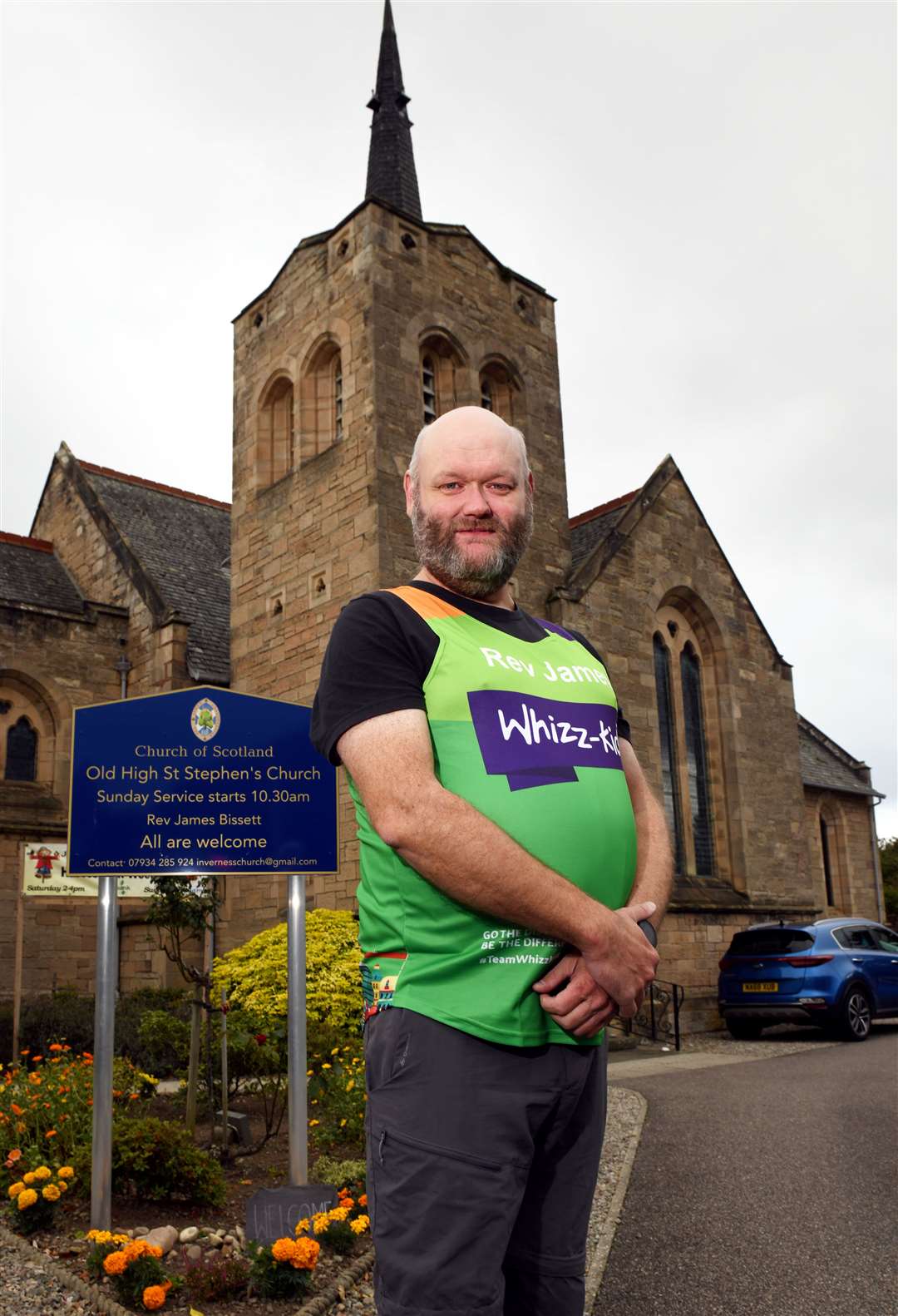 Rev James Bissett, minister of St Stephen's Church, will be taking part in the London Marathon. Picture: James Mackenzie.