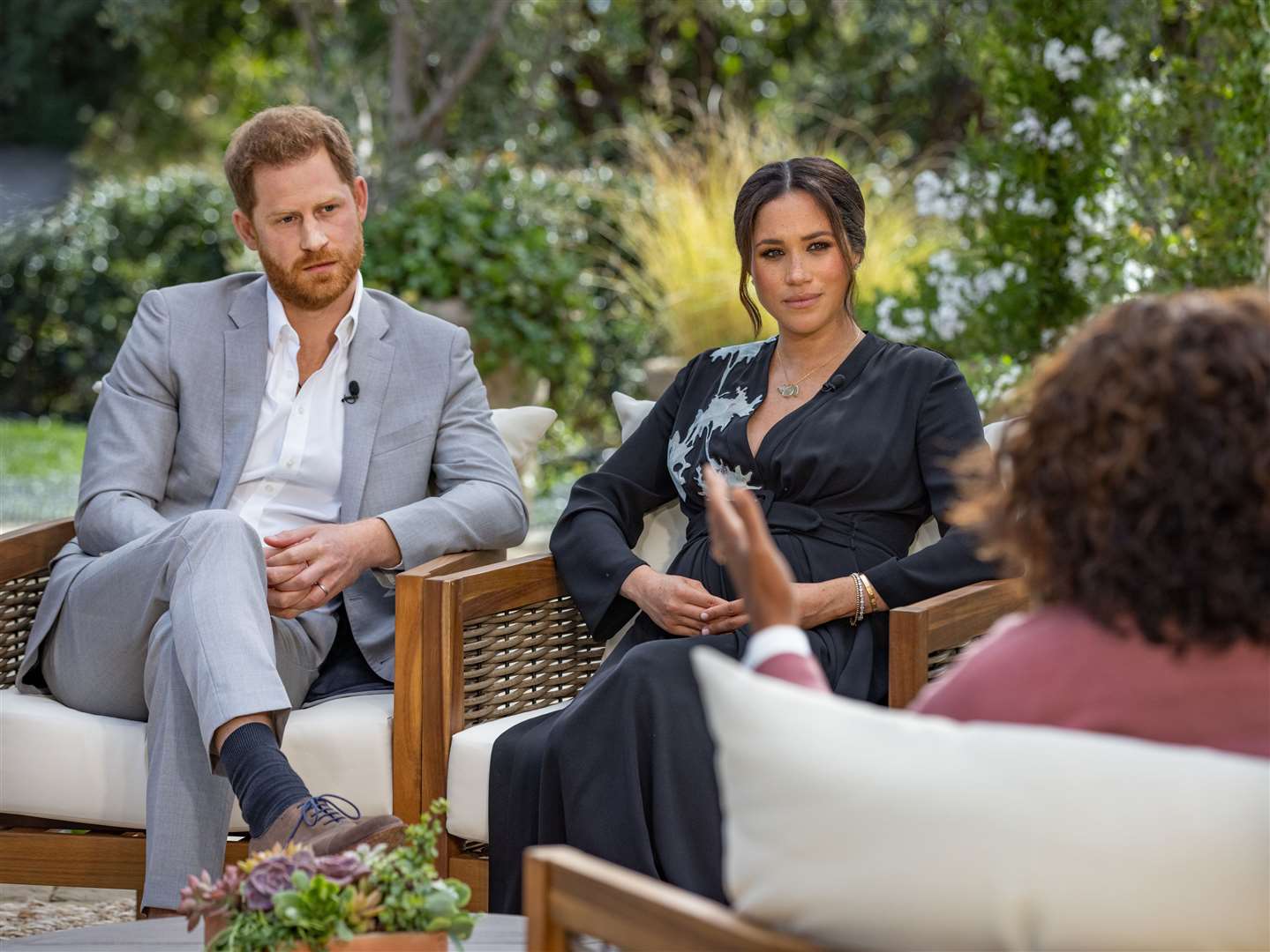 The Duke and Duchess of Sussex during their Oprah Winfrey interview (Joe Pugliese/Harpo Productions/PA)