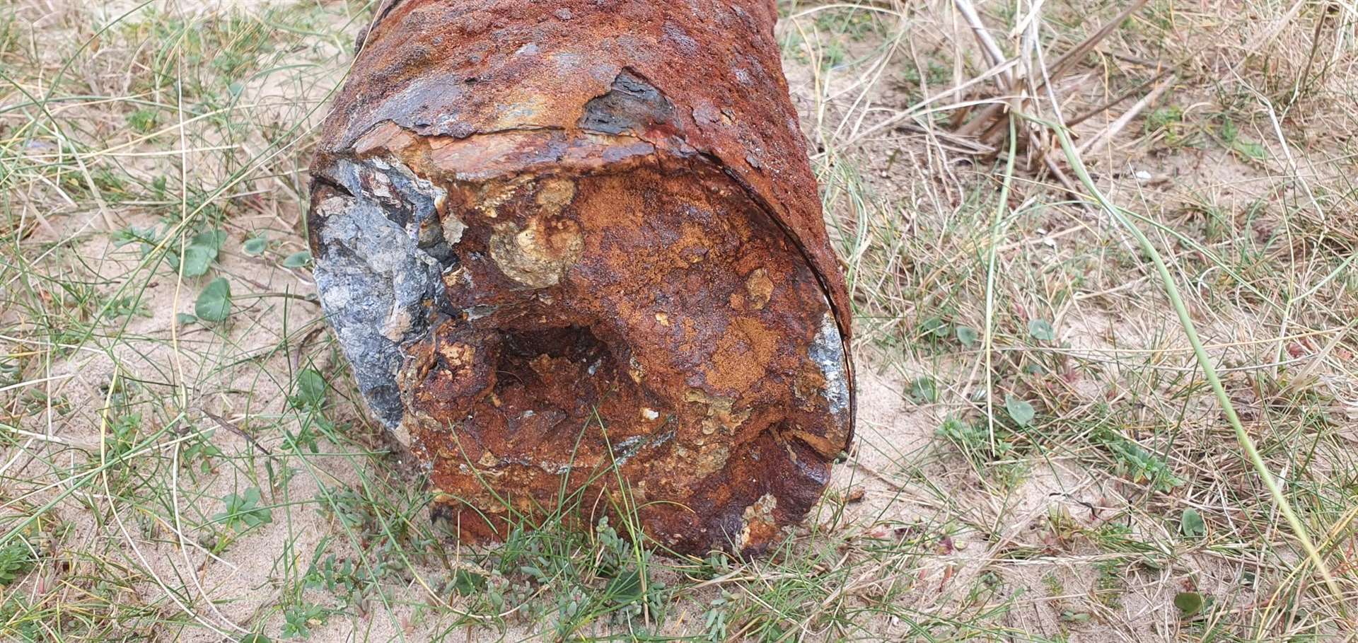 Laura Walsh's pic of the suspected unexploded wartime ordnance found at Culbin Forest north-east of Nairn