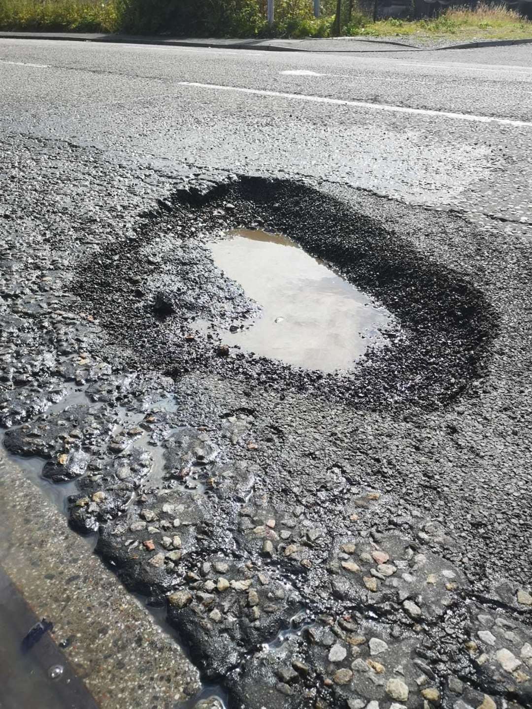 The pothole on Harbour Road.