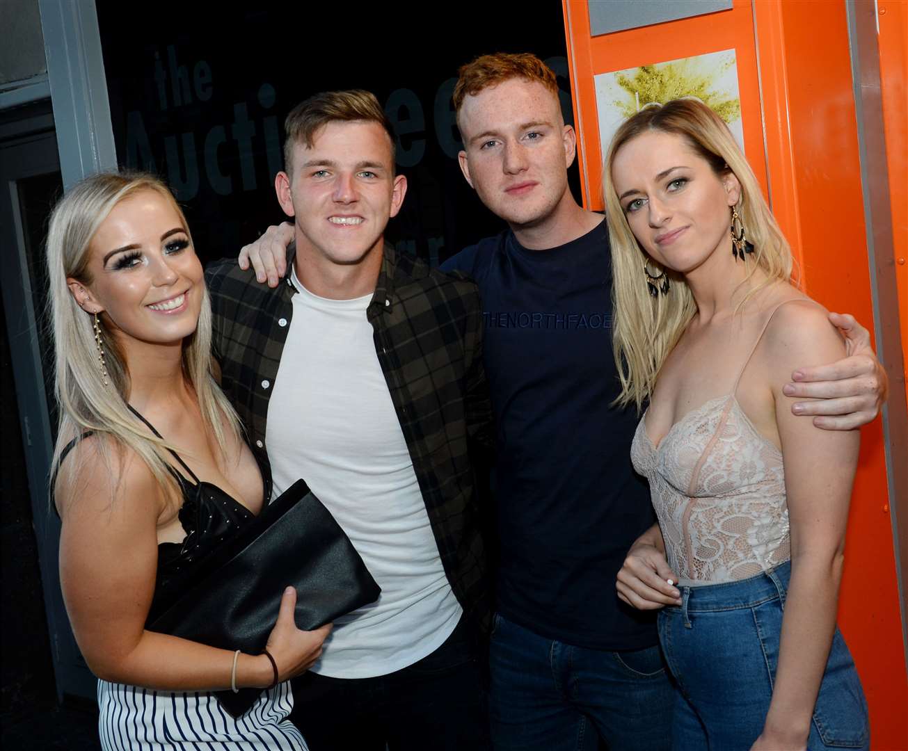 Amy Renwick (left), Mikey Rae on his 23rd birthday, Mark Manser and Nikki Brooks. Picture: Gary Anthony.