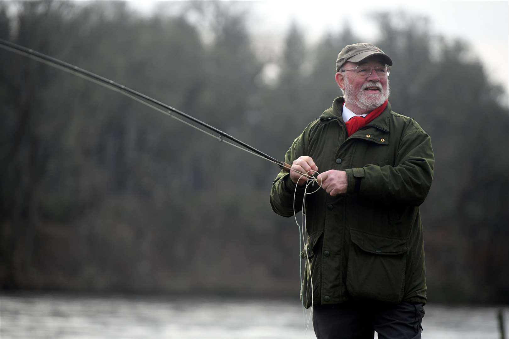 Ewen Robertson made the first cast of the season. Picture: James Mackenzie.