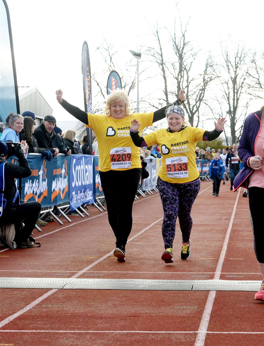 Joy for two Beatson Cancer Charity finishers.