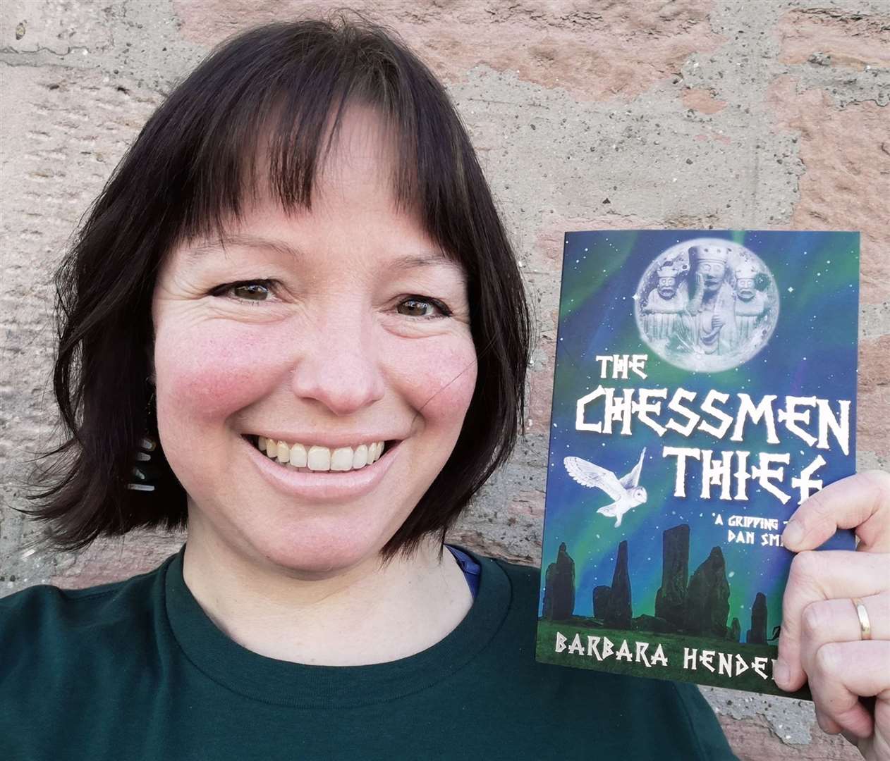 Barbara Henderson with her new book, The Chessmen Thief.