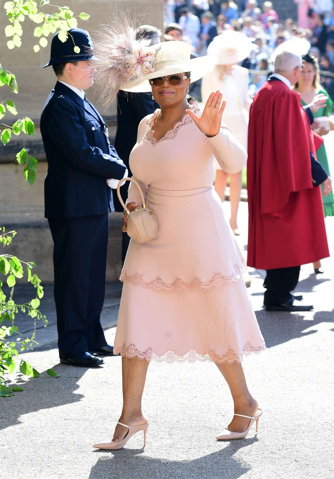 Oprah Winfrey arrives at St George’s Chapel at Windsor Castle for the wedding of Meghan Markle and Prince Harry in 2018 (Ian West/PA)