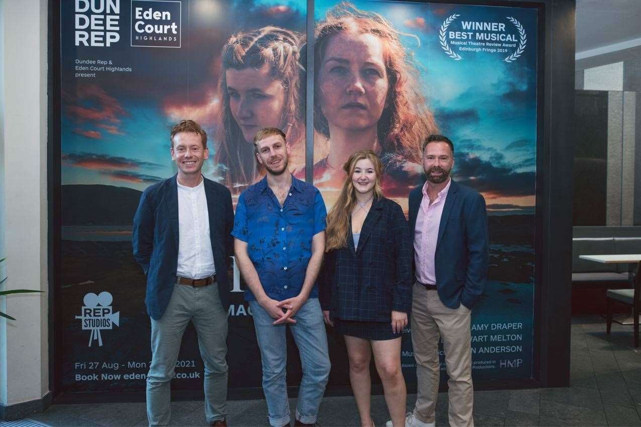 At the Islander premiere at Eden Court on Thursday – from left –Eden Court’s chief executive James Mackenzie-Blackman, composer Finn Anderson, actor Bethany Tennick and Dundee Rep’s artistic director Andrew Panton. Picture: Dylan Morrison