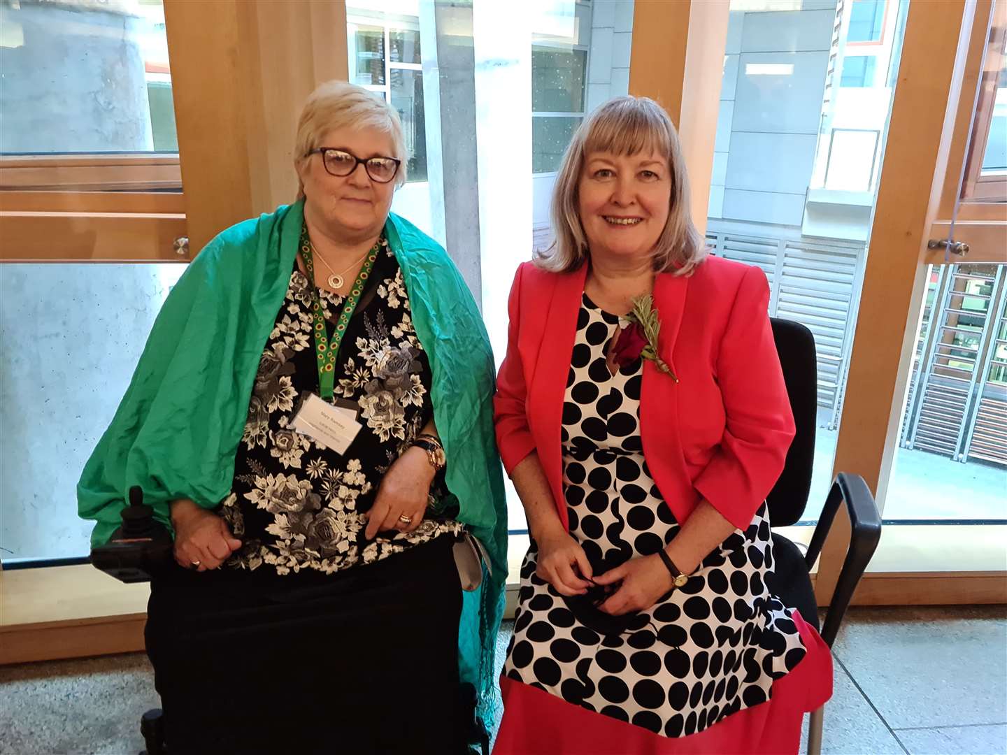 Mary Ramsay (left) and Highlands and Islands MSP Rhoda Grant.
