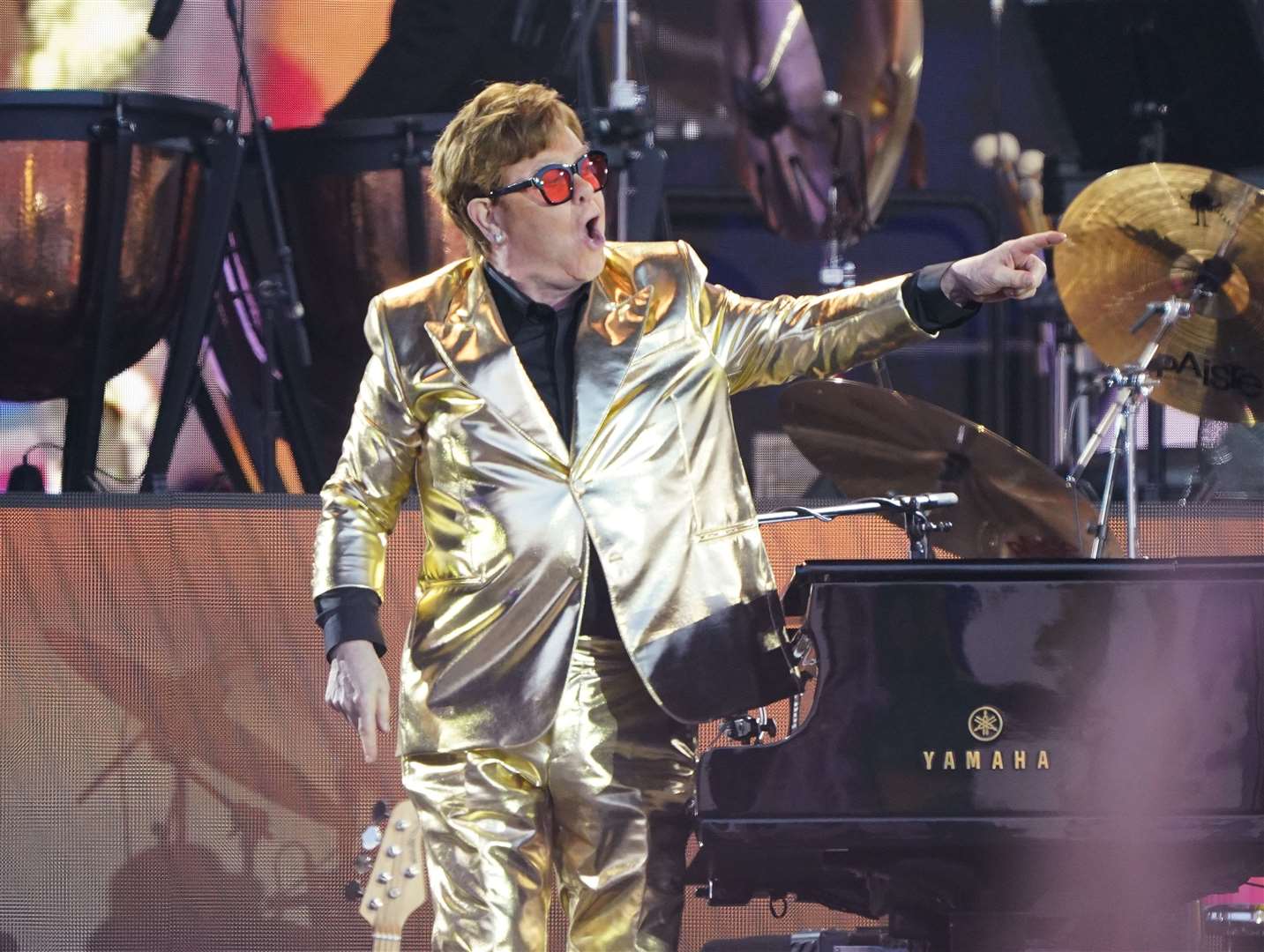 Sir Elton John performed on the Pyramid Stage (Yui Mok/PA)