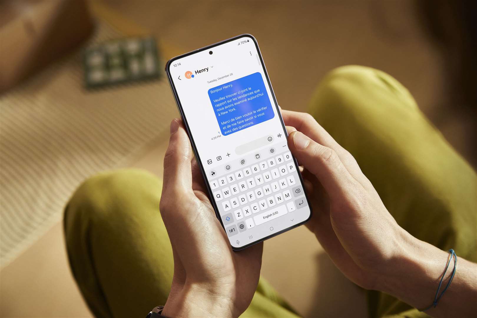 The AI tools on the S24 series include the ability to translate text messages into other languages (Samsung/PA)