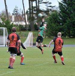Ruaridh MacDonald, pictured here against Glenrothes, will miss the National Shield Final with a broken leg.