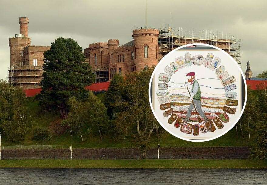 One of the framed panels which will form the Tapestry of the Highlands and Islands to be displayed at Inverness Castle.