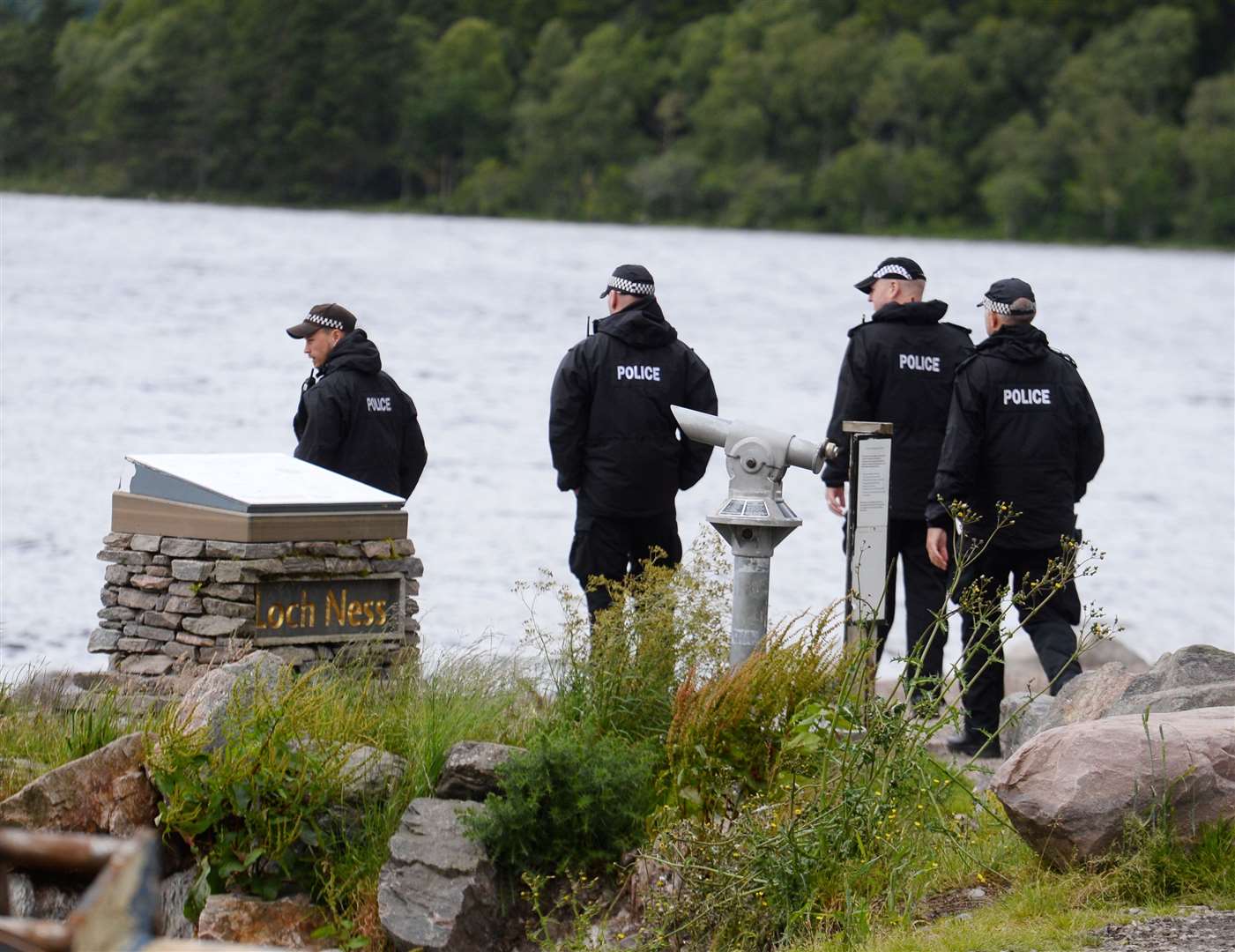Police searched the coastline at Dores on Friday.