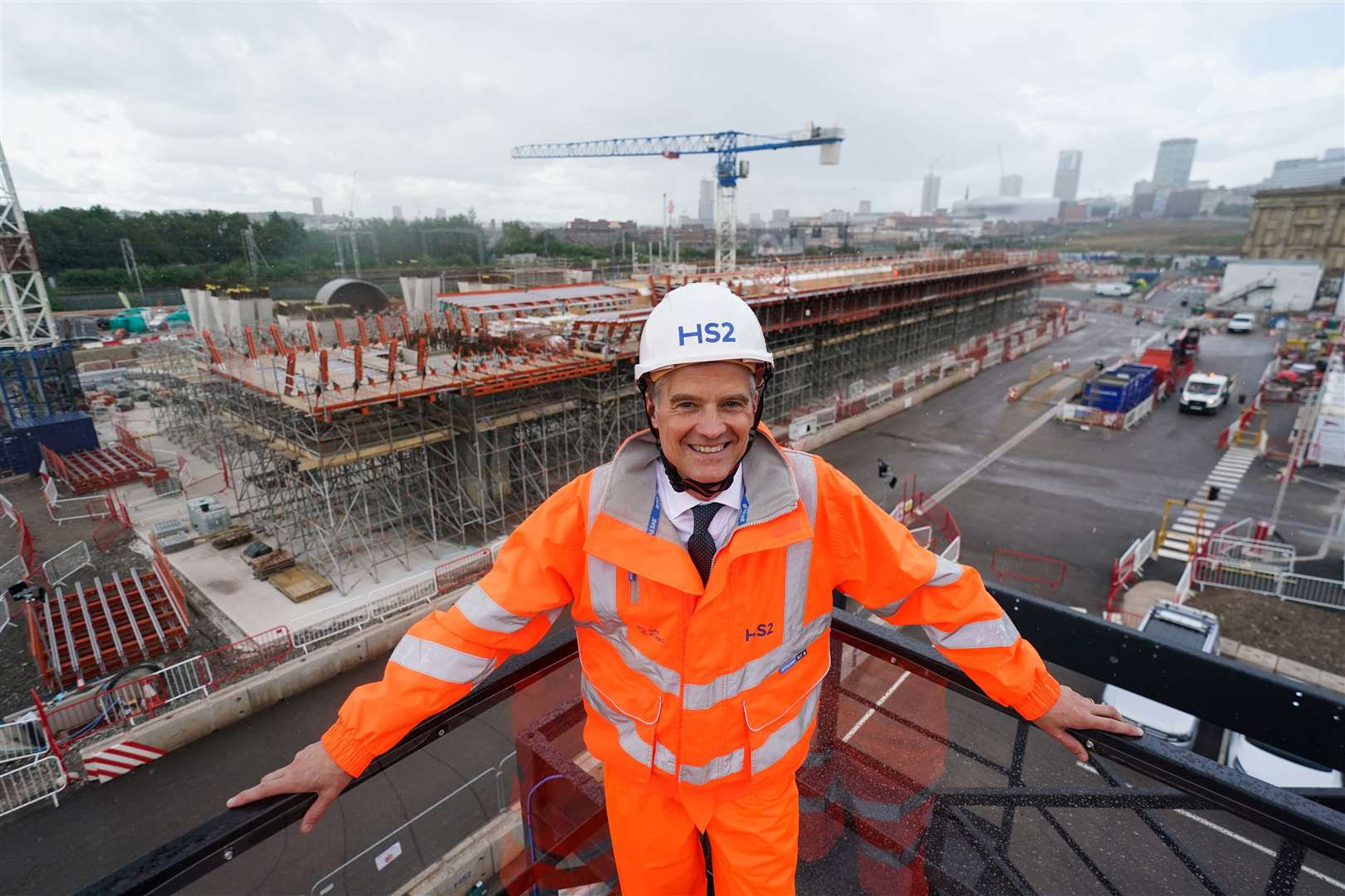 Transport Secretary Mark Harper during a visit to the site of the HS2 project at Curzon Street station in Birmingham (Jacob King/PA)