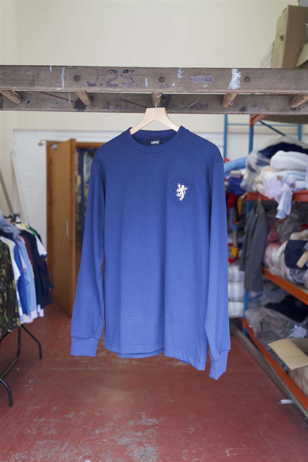 The Scotland top just hanging out in the TOFFS factory.