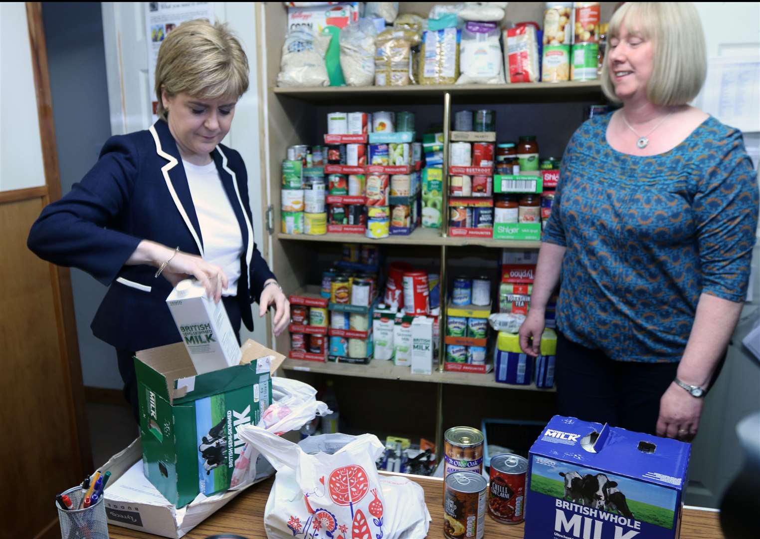 Visiting a foodbank in Merkinch with Lorna Dempster. Picture: John Baikie 037660.