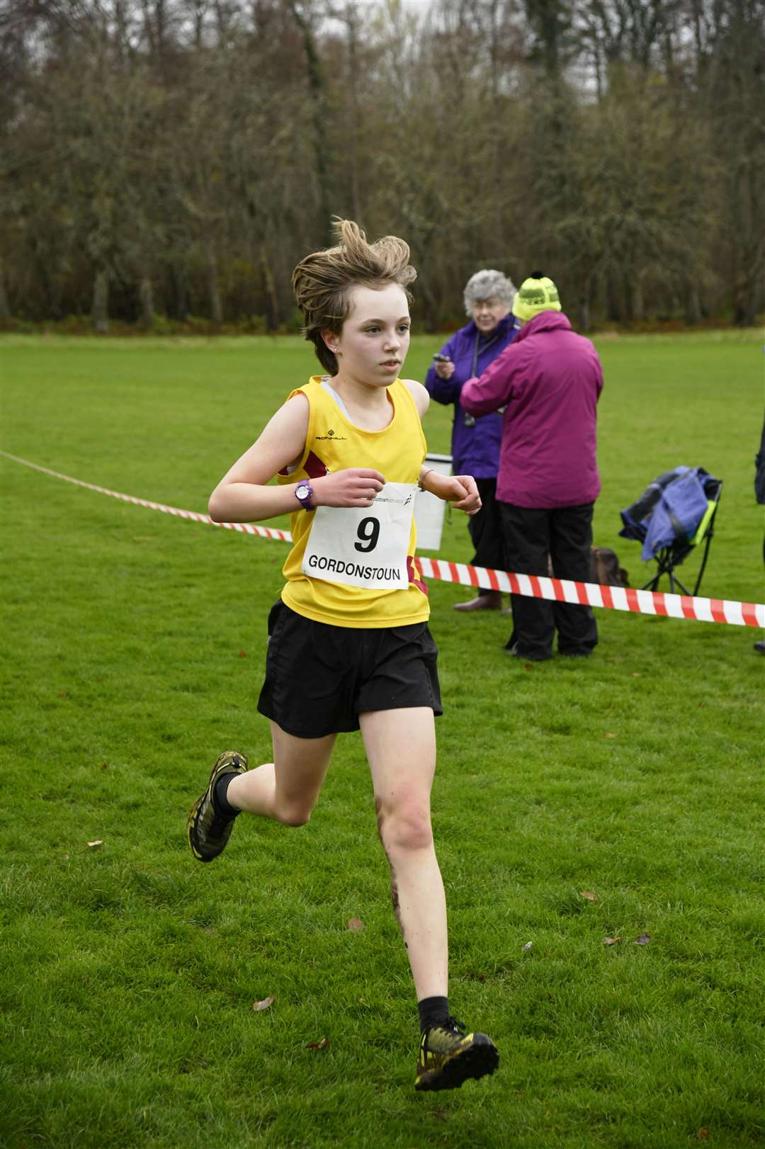 1st place winner in the Under 13 Girls race was Anna Meek from Inverness Harriers. ..North District Cross Country Championships at Gordonstoun...Picture: Beth Taylor..