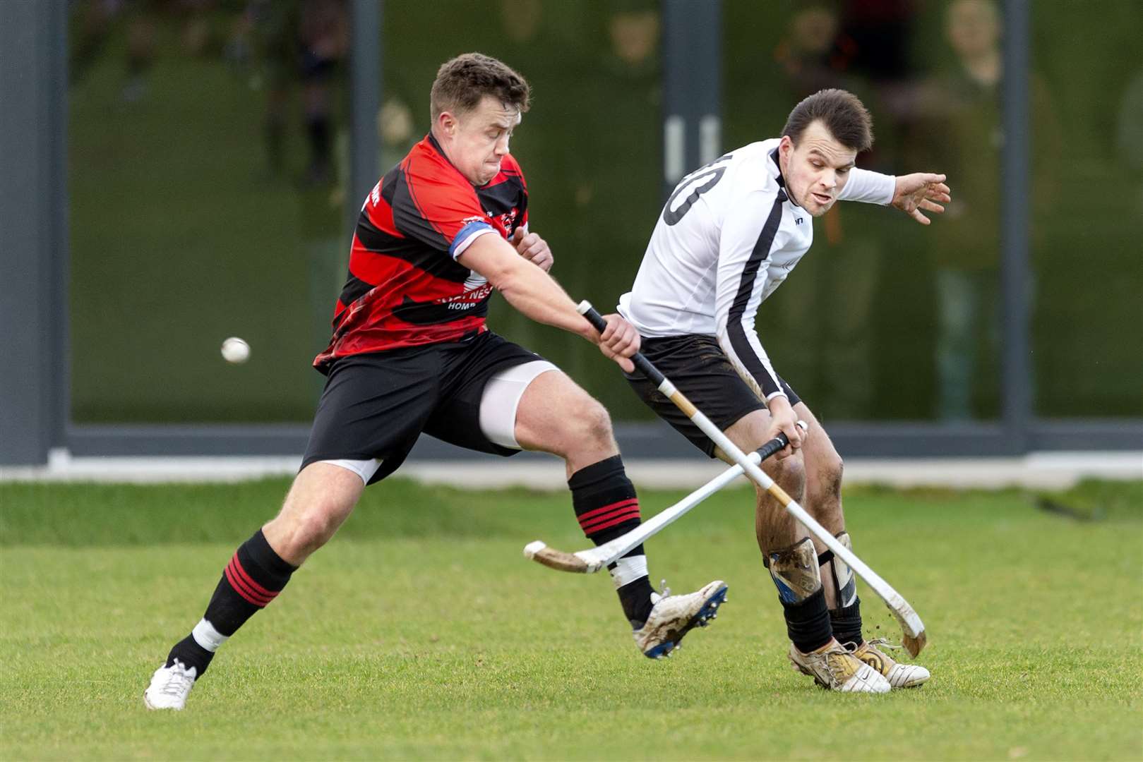 Glenurquhart’s Michael Fraser takes on Greg Matheson from Lovat. Picture: Neil Paterson